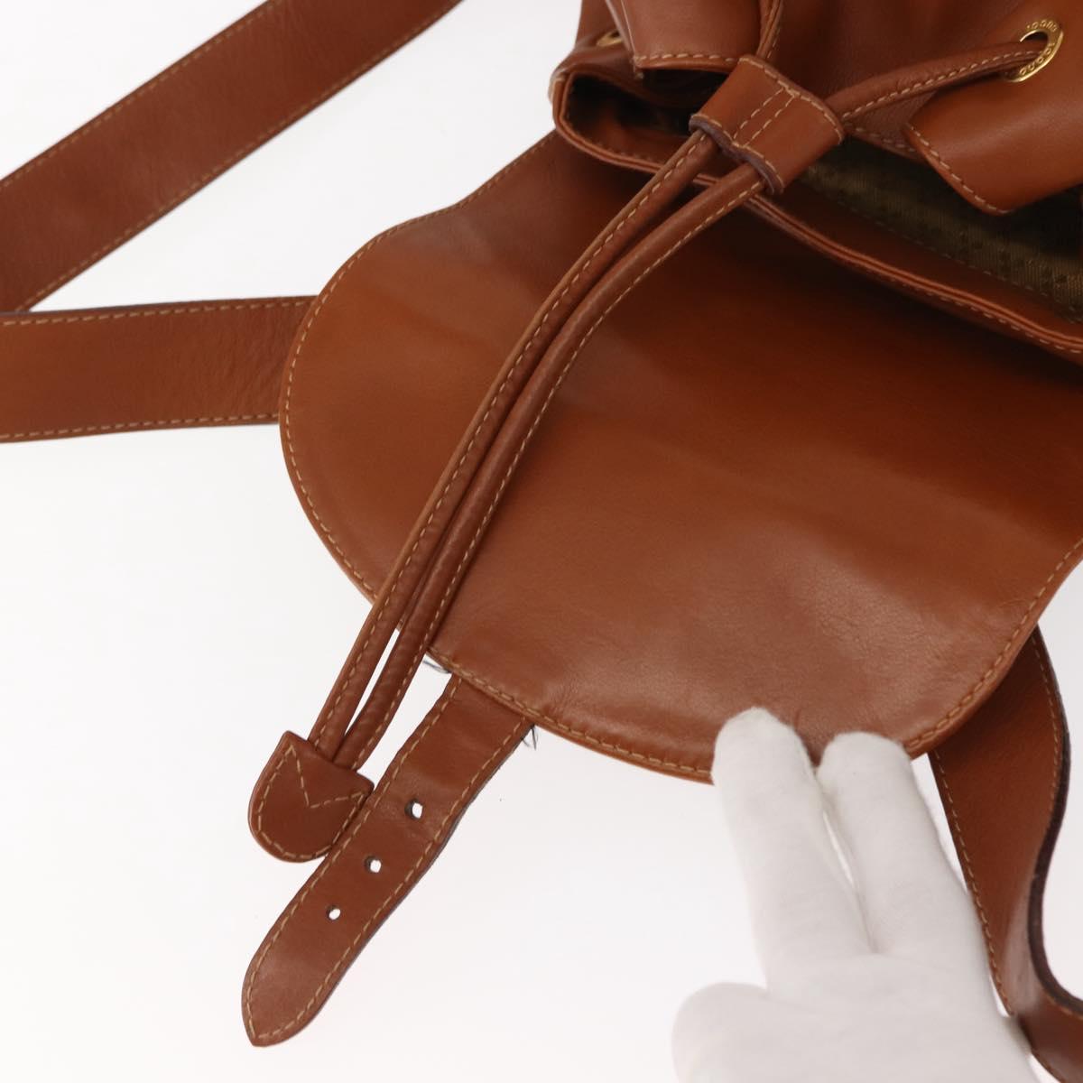 GUCCI Bamboo Backpack Leather Brown Gold 003 2058 0016 Auth am9436