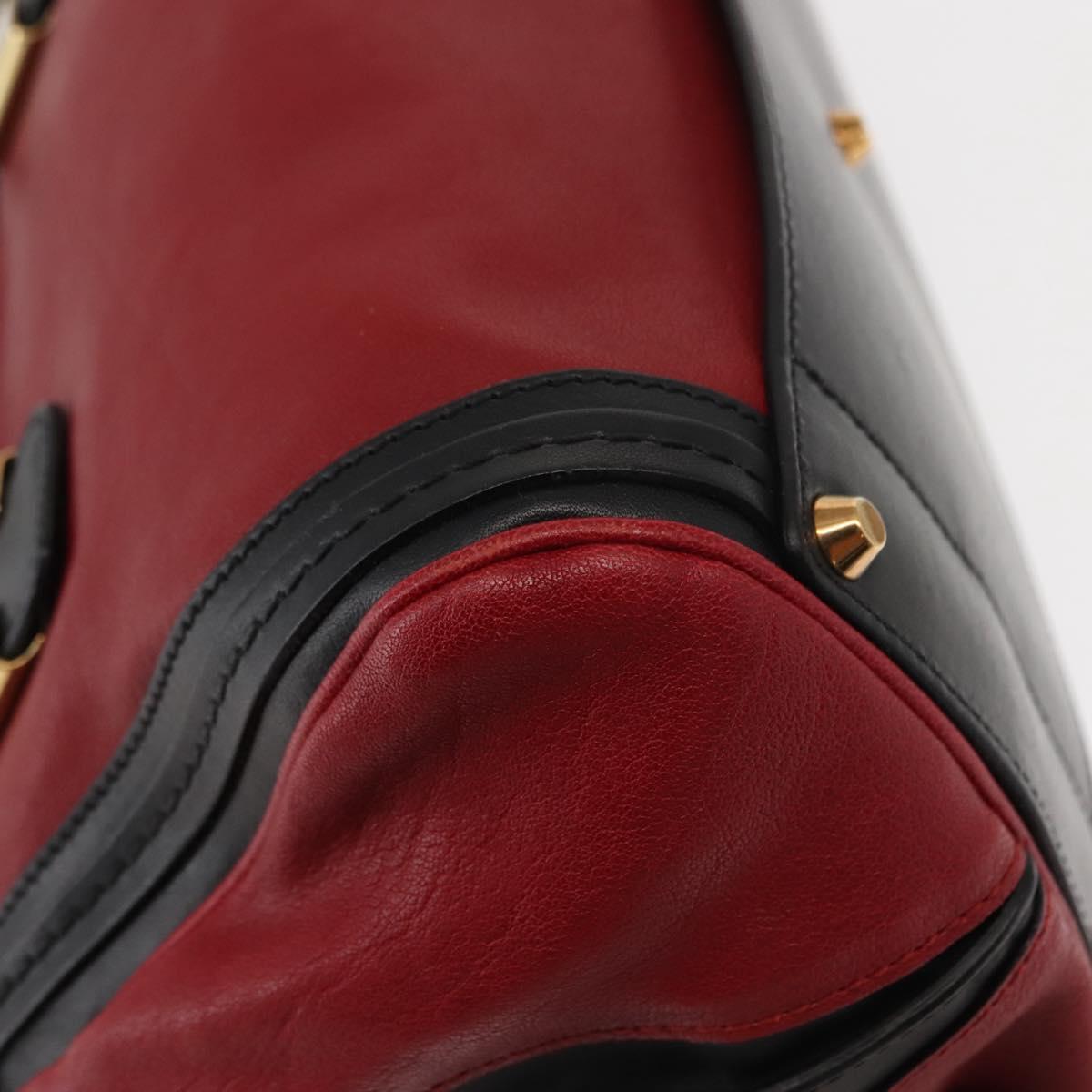 Chloe Alice Hand Bag Leather 2way Red Gold gold Auth am9437