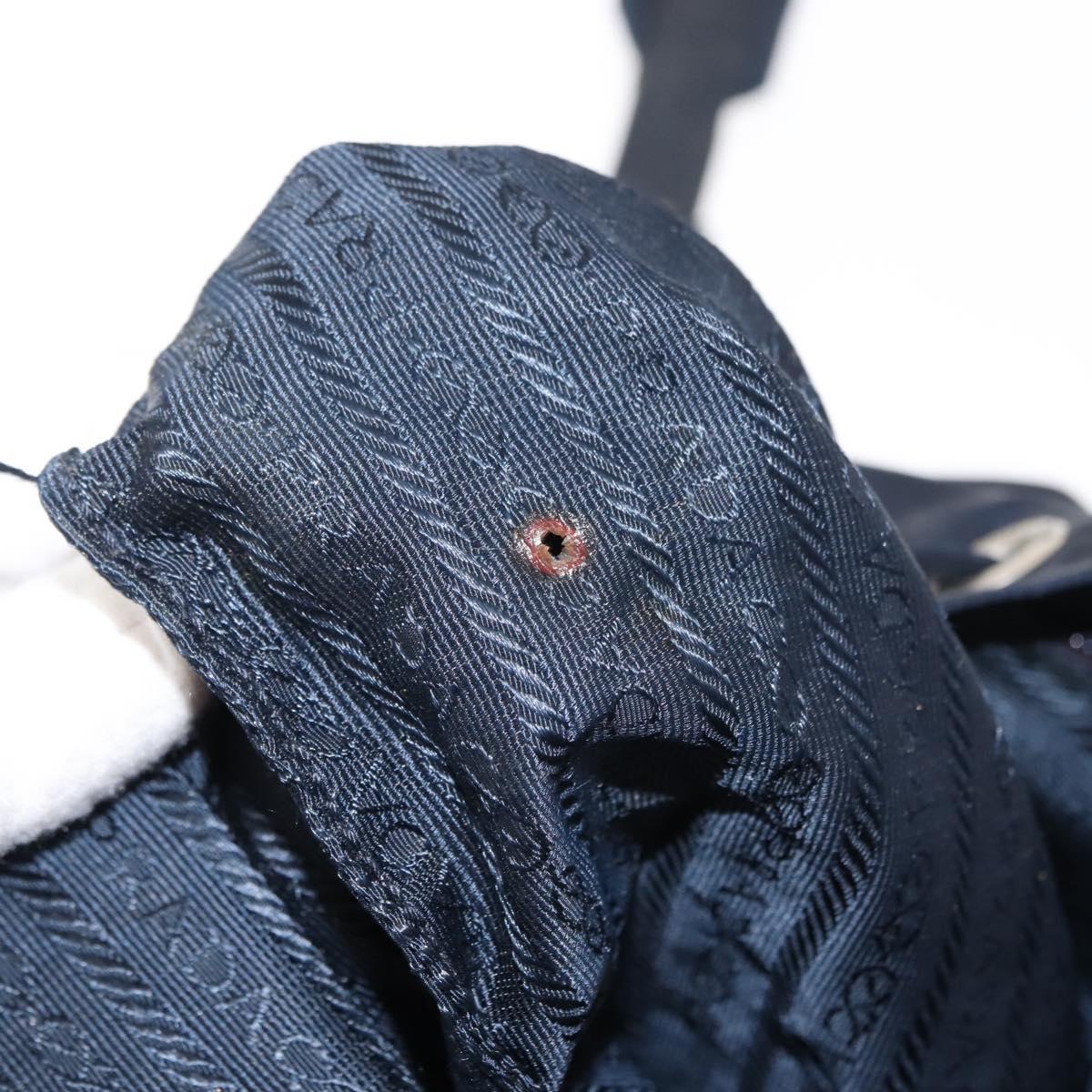 PRADA Backpack Nylon Navy Silver Auth am9440