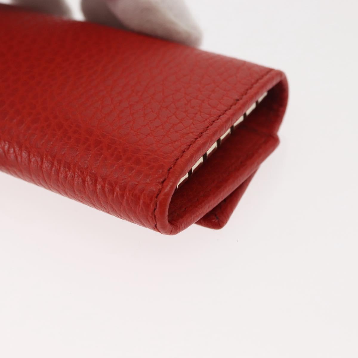 GUCCI Swing Key Case Leather Red 354499 Auth am9441V