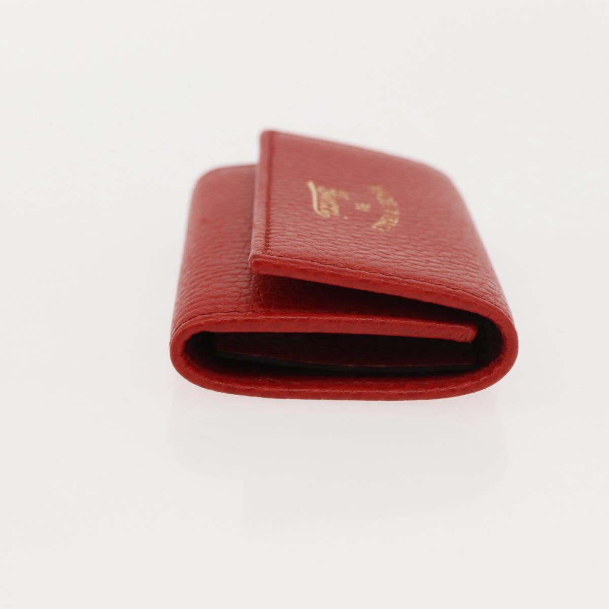 GUCCI Swing Key Case Leather Red 354499 Auth am9441V