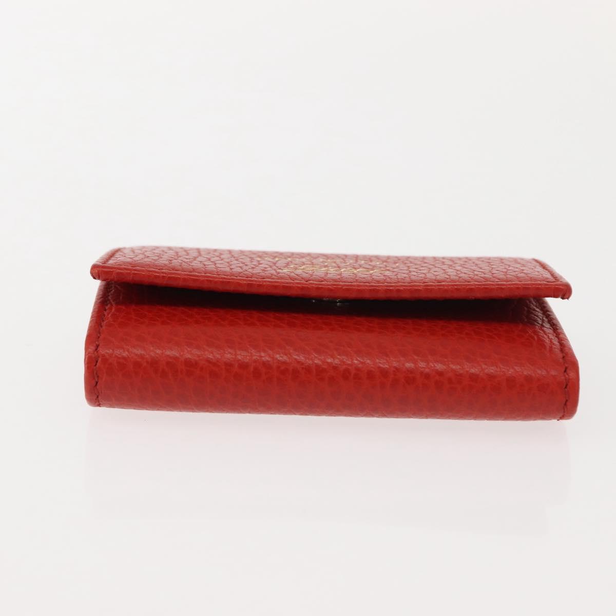 GUCCI Swing Key Case Leather Red 354499 Auth am9441V