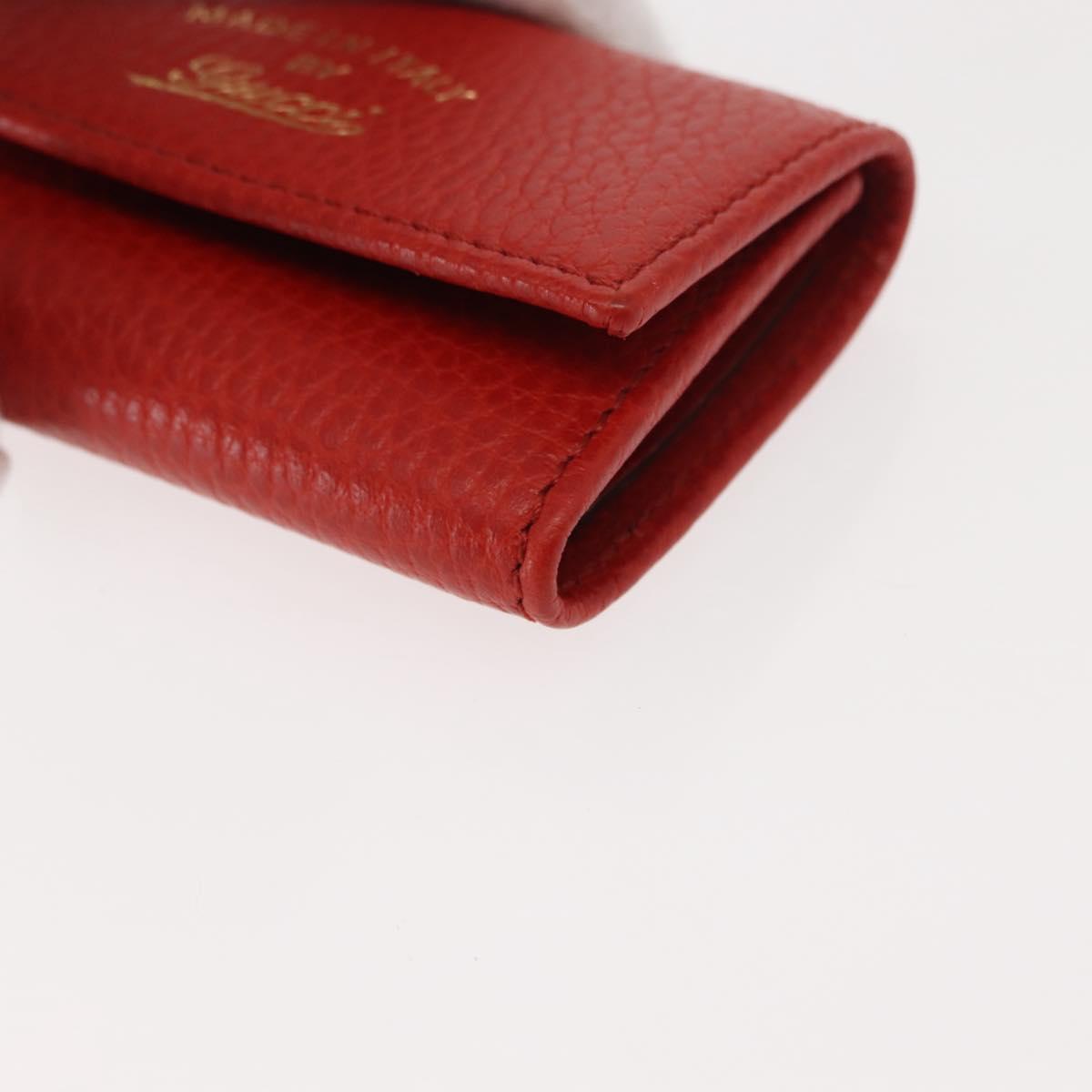 GUCCI Swing Key Case Leather Red 354499 Auth am9441V