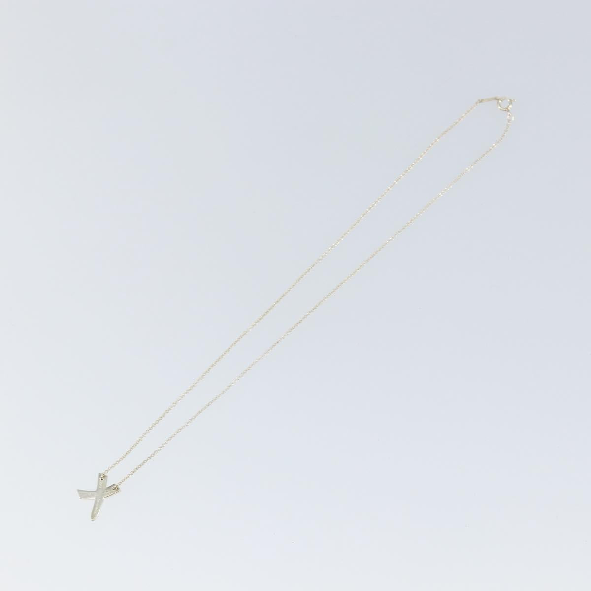 TIFFANY&Co. Cross Kiss Necklace Ag925 Silver Auth am9443