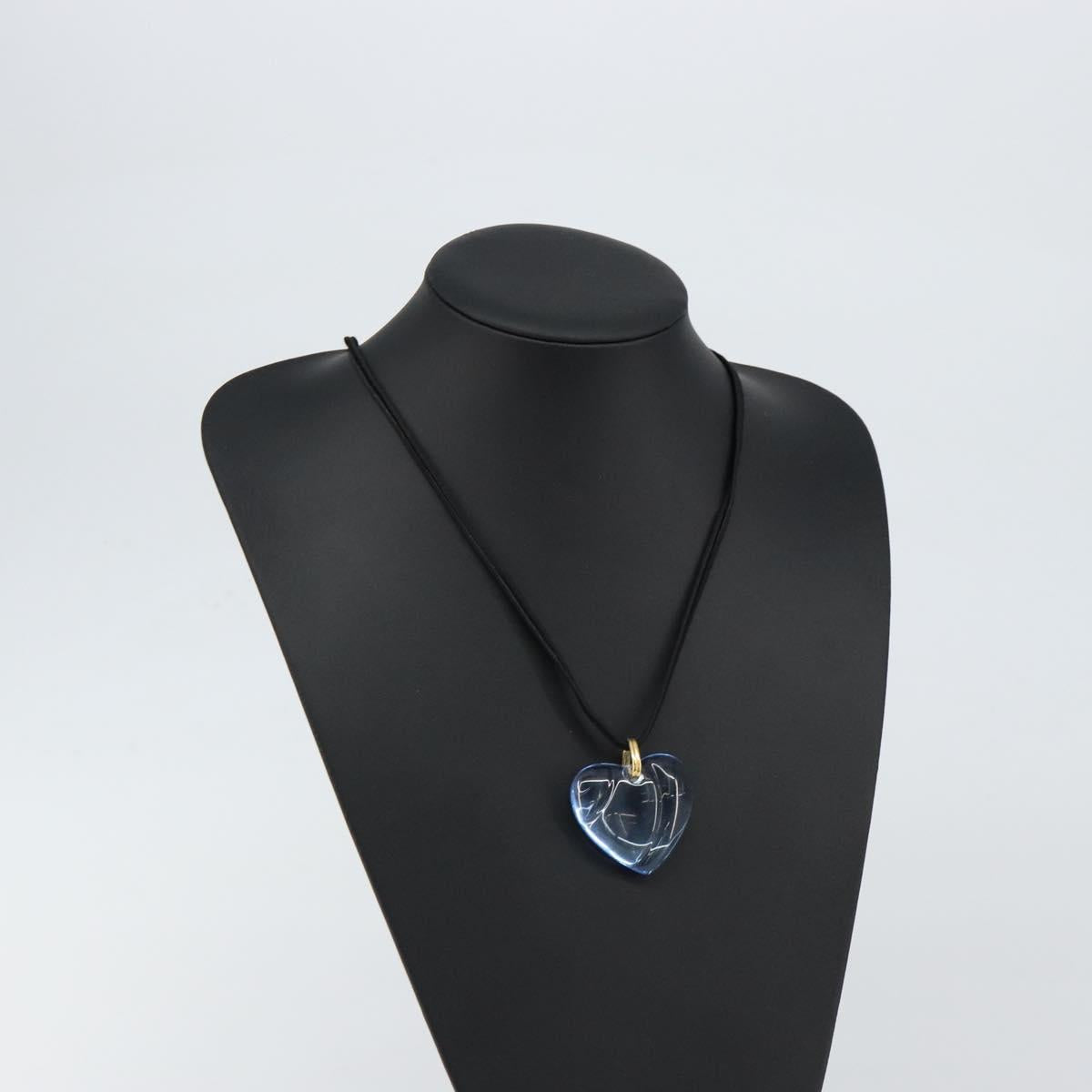 Baccarat Necklace Crystal glass Light Blue Auth am9446