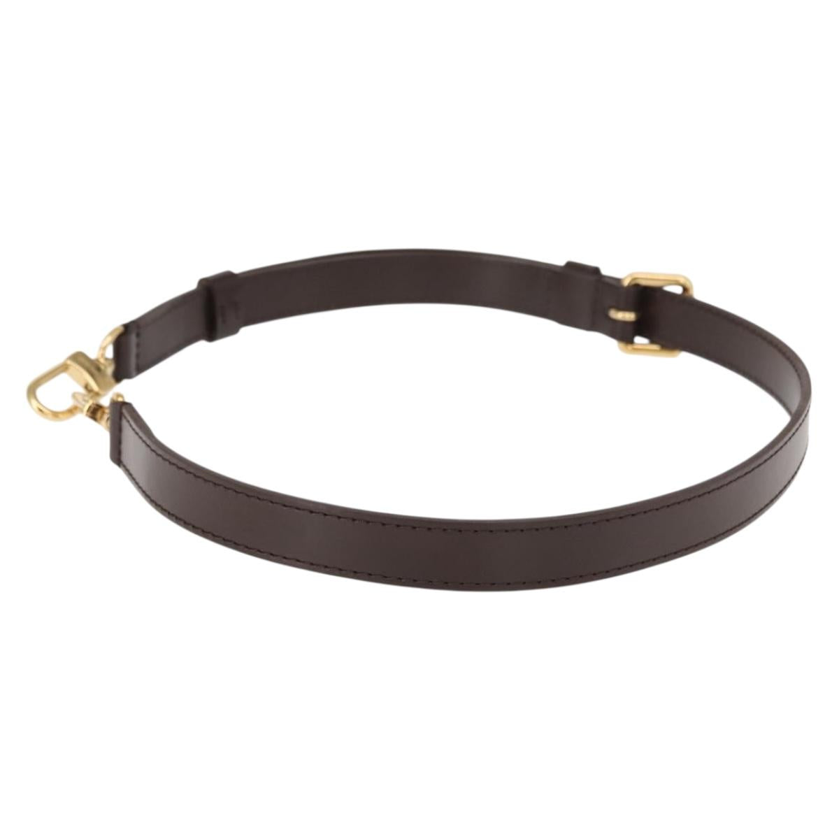 LOUIS VUITTON Adjustable Shoulder Strap Leather 29.1""-33.5"" Brown Auth am9447
