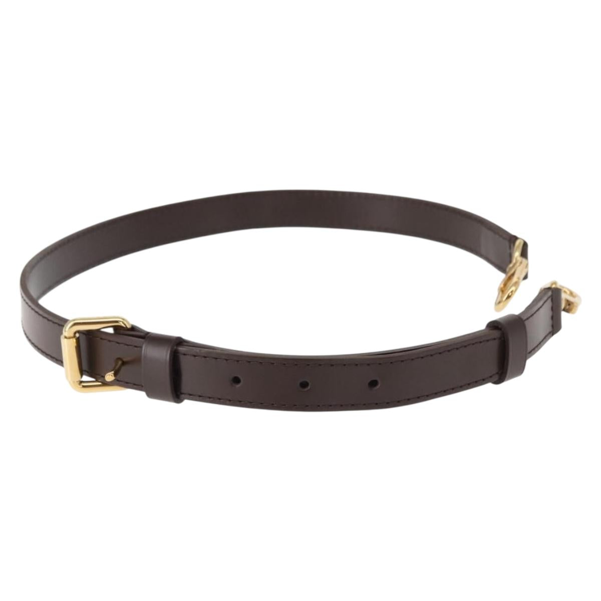 LOUIS VUITTON Adjustable Shoulder Strap Leather 29.1""-33.5"" Brown Auth am9447