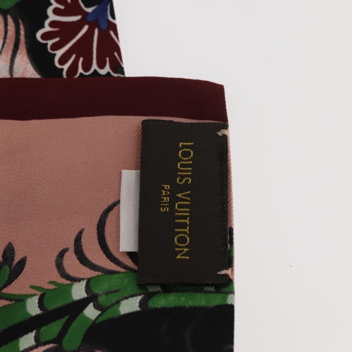 LOUIS VUITTON Bando Flower Scarf Silk Black MP1905 LV Auth am9451