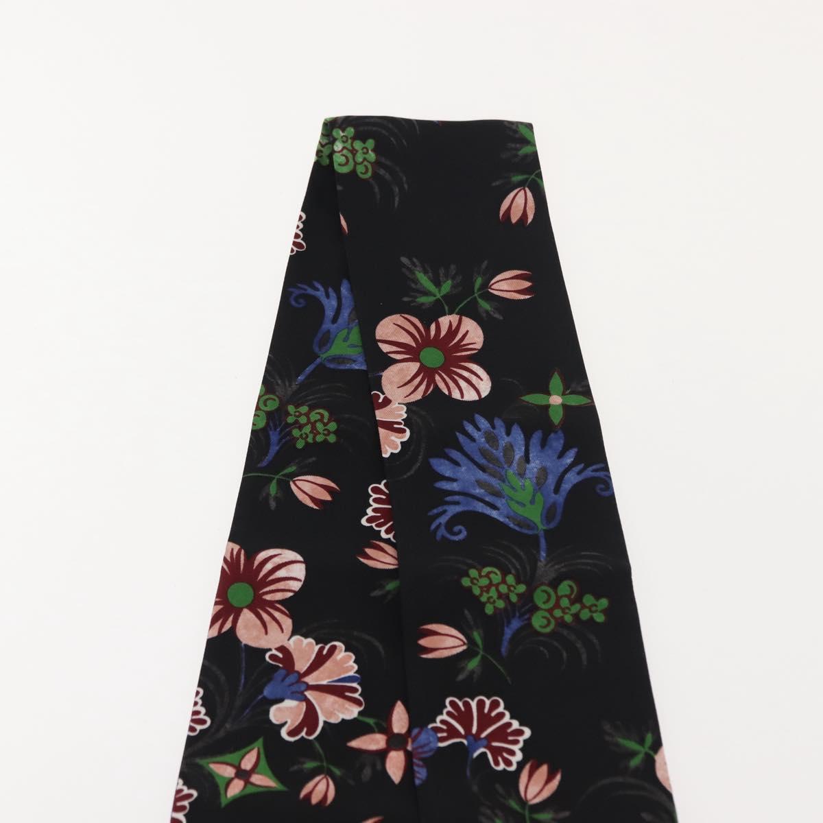 LOUIS VUITTON Bando Flower Scarf Silk Black MP1905 LV Auth am9451