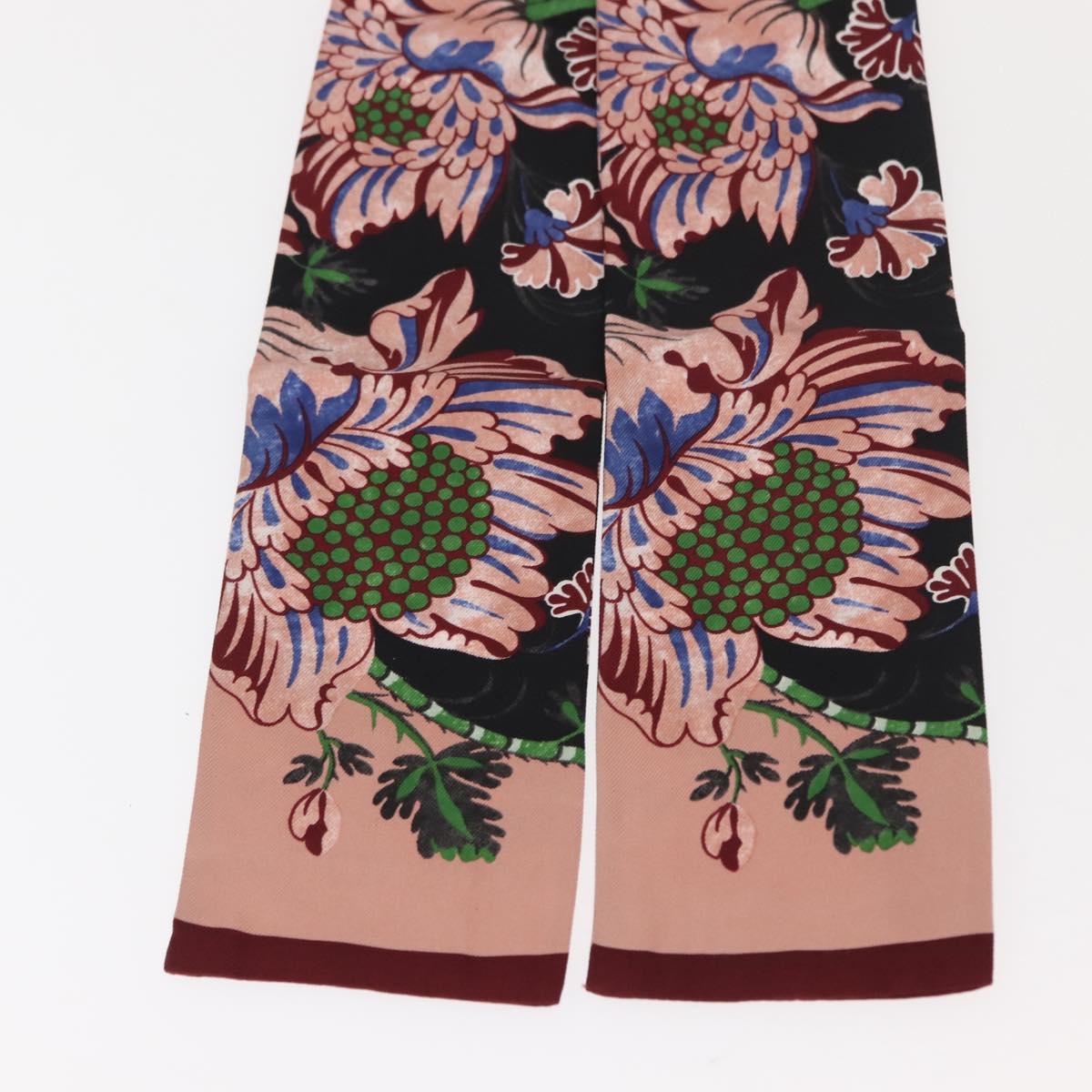 LOUIS VUITTON Bando Flower Scarf Silk Black MP1905 LV Auth am9451