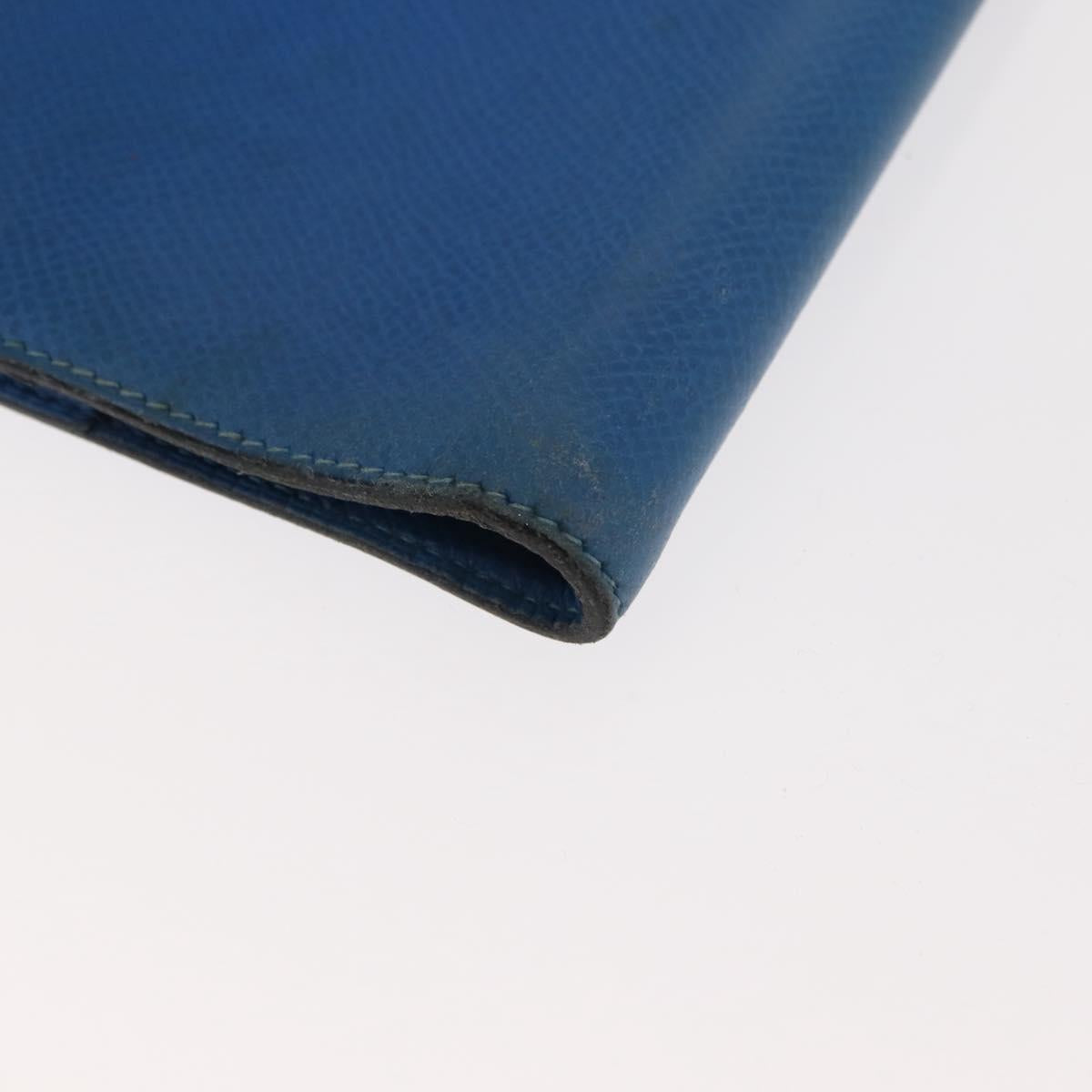 HERMES Agenda GM Day Planner Cover Leather Blue Auth am9456