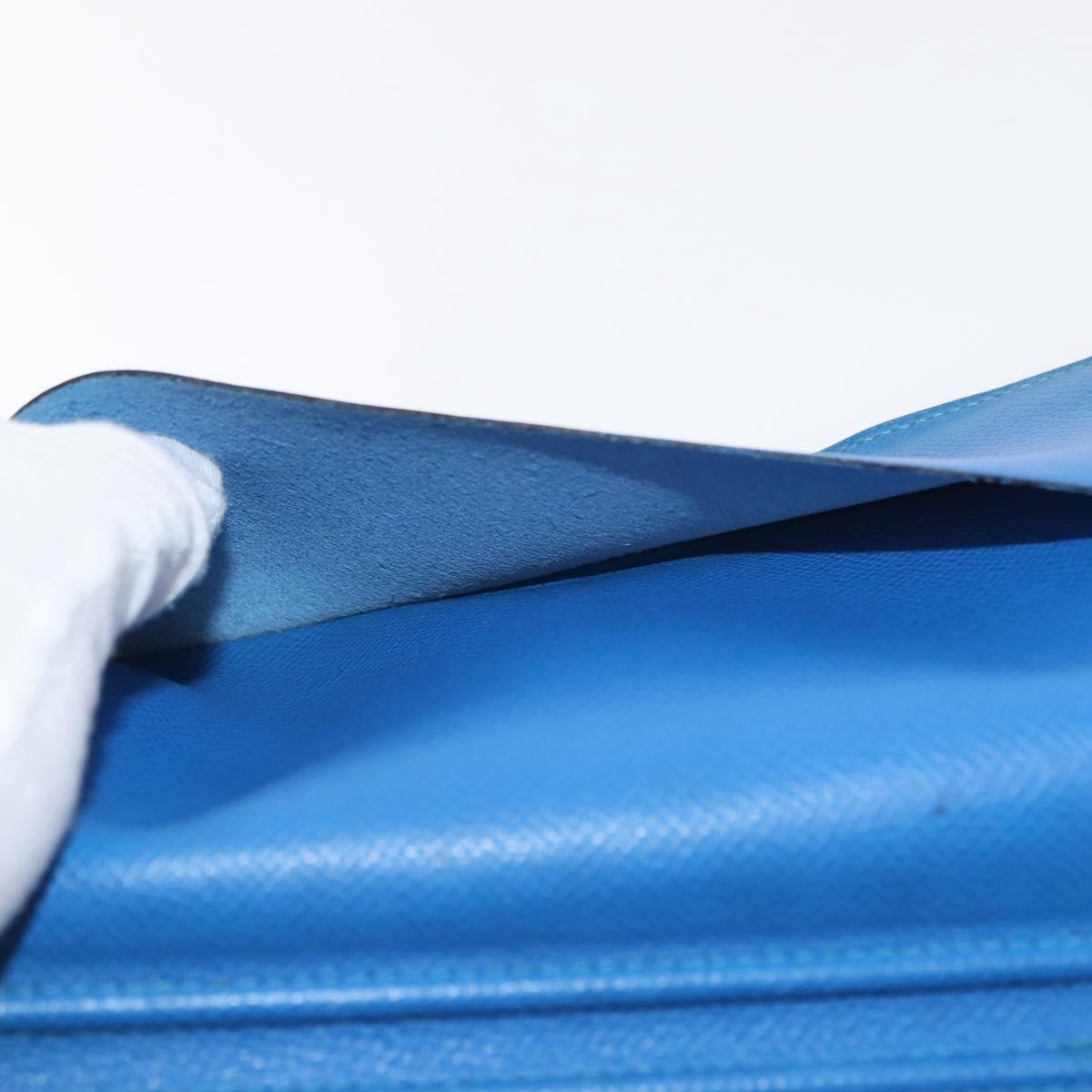 HERMES Agenda GM Day Planner Cover Leather Blue Auth am9456