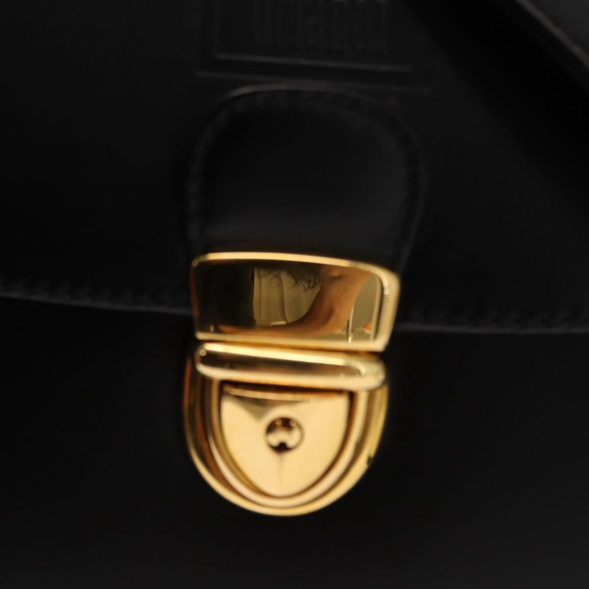 VALENTINO Hand Bag Leather 2way Black Gold Auth am9460