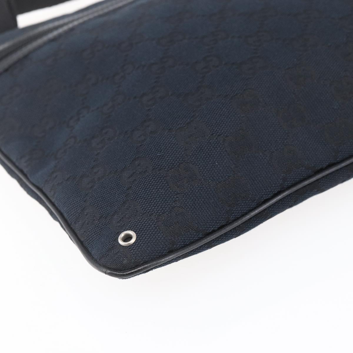 GUCCI GG Canvas Shoulder Bag Black Silver 90476 Auth am9461