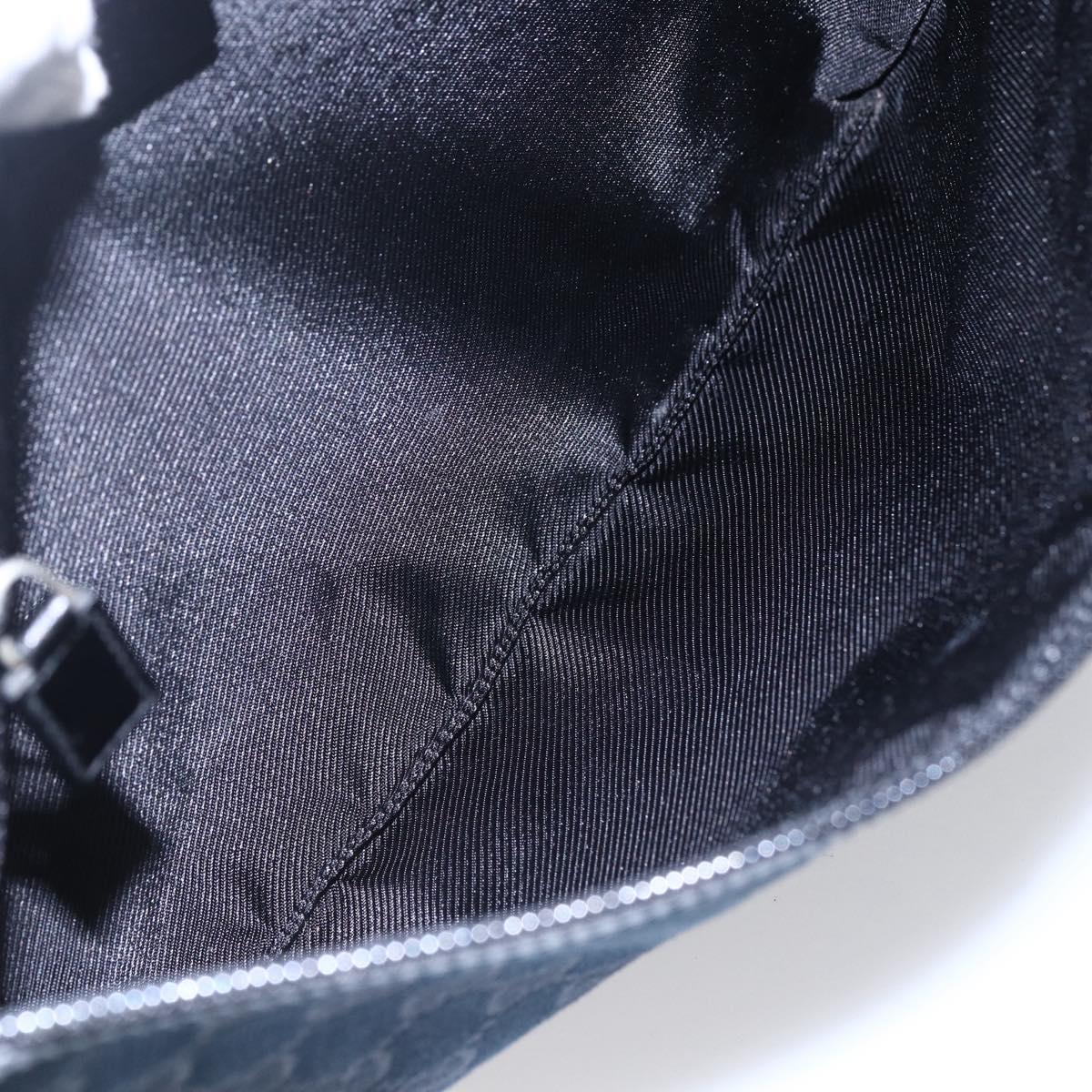 GUCCI GG Canvas Shoulder Bag Black Silver 90476 Auth am9461