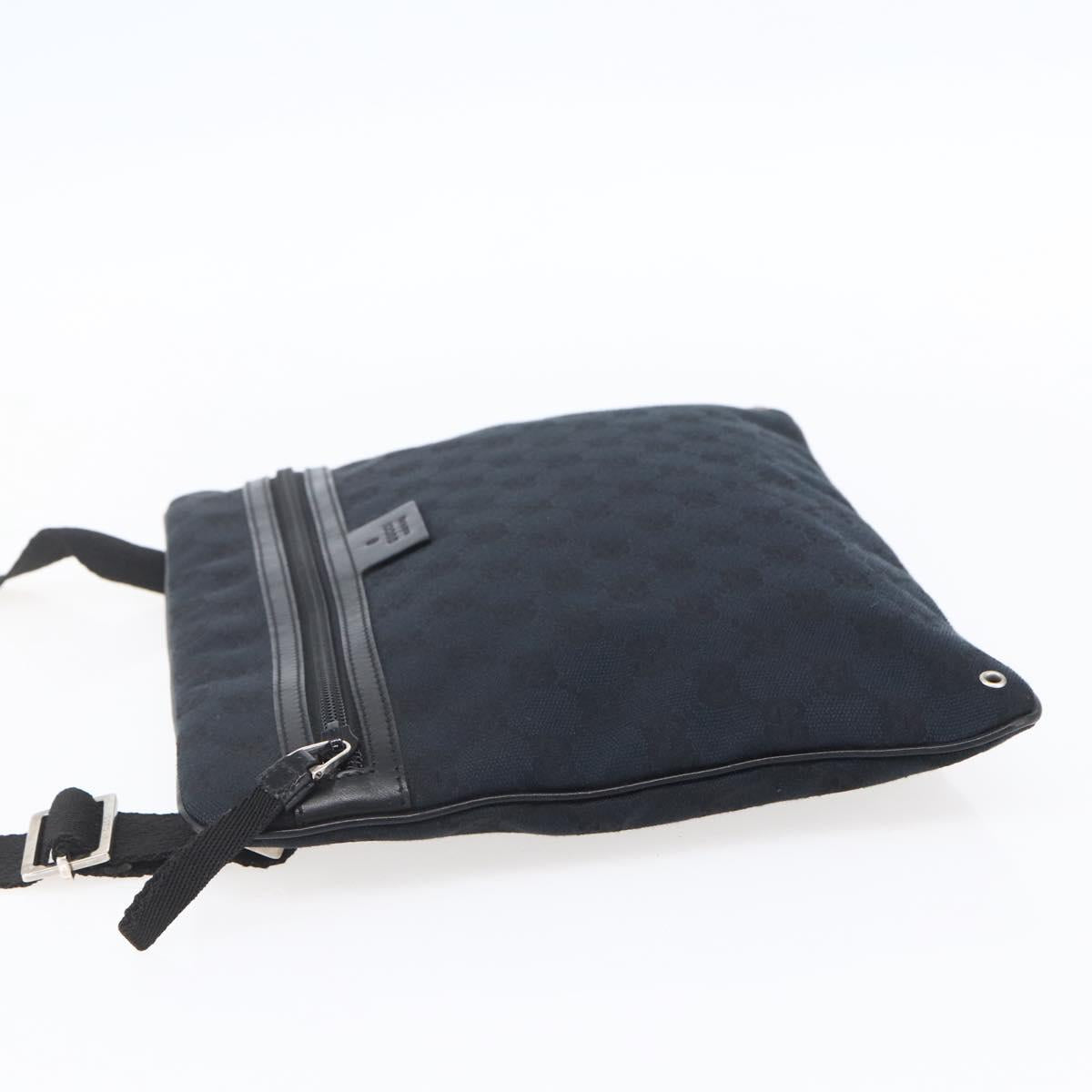 GUCCI GG Canvas Shoulder Bag Black Silver 90476 Auth am9461