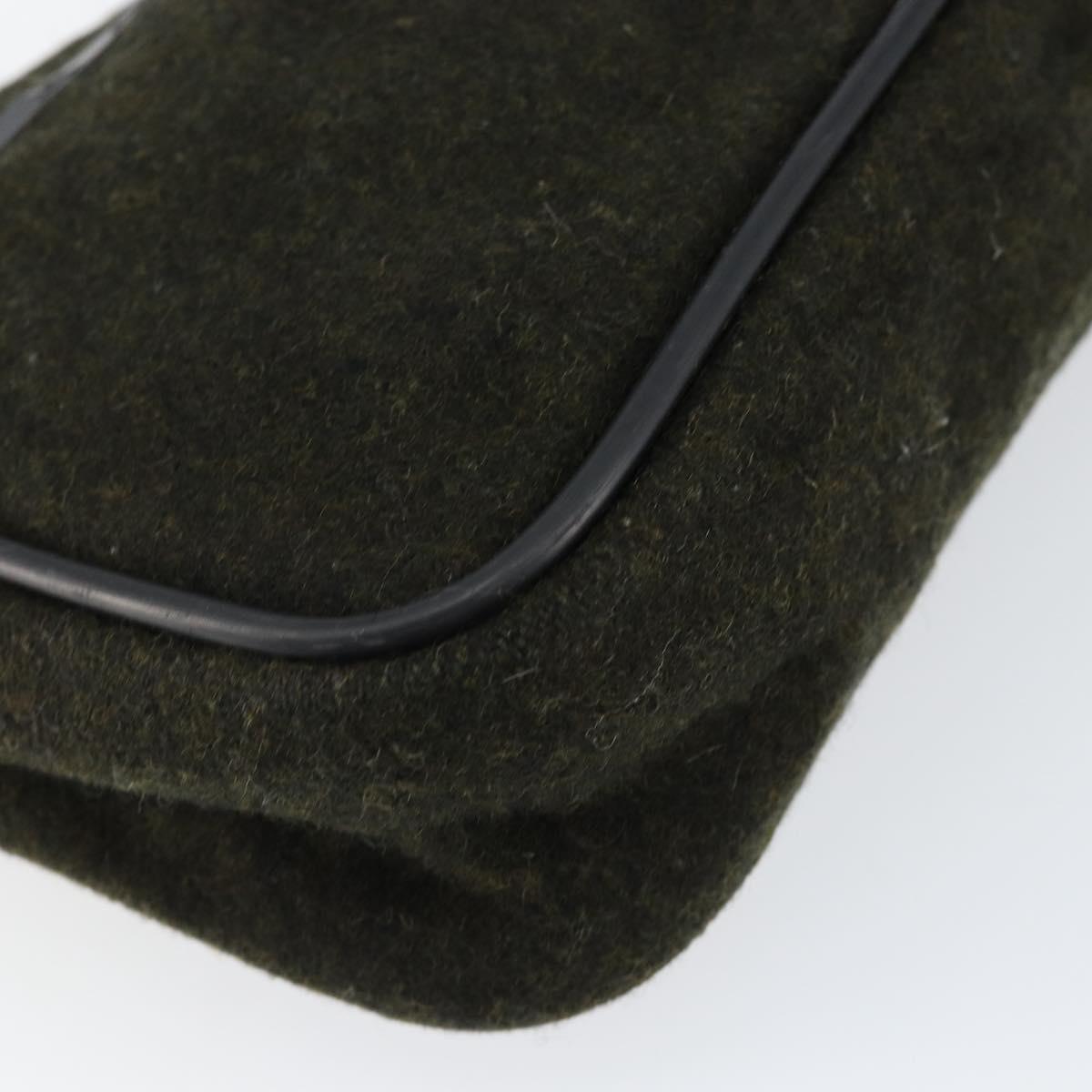 PRADA Sports Accessory Pouch Wool Khaki Auth am9470