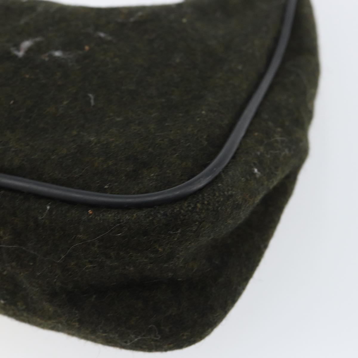 PRADA Sports Accessory Pouch Wool Khaki Auth am9470