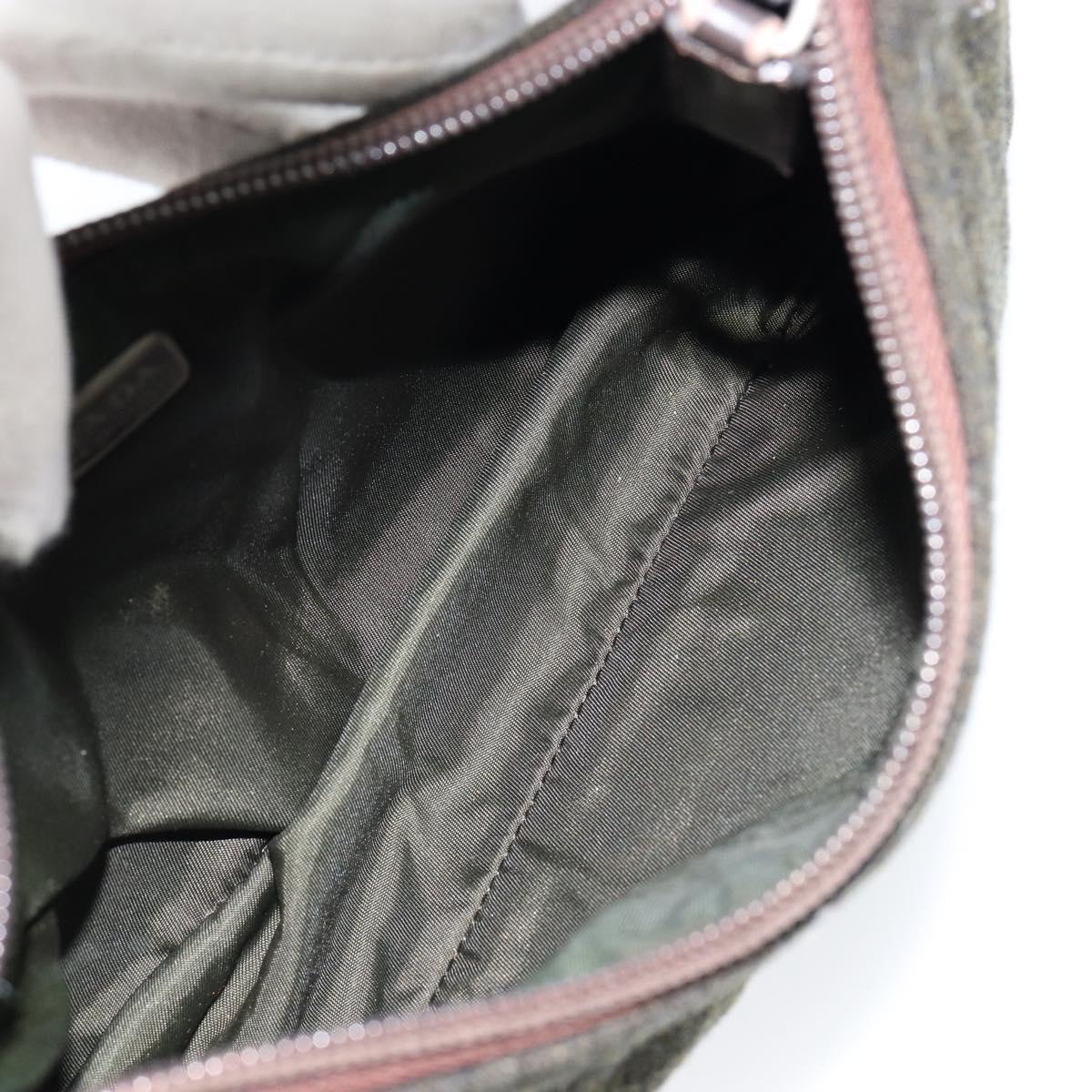 PRADA Sports Accessory Pouch Wool Khaki Auth am9470