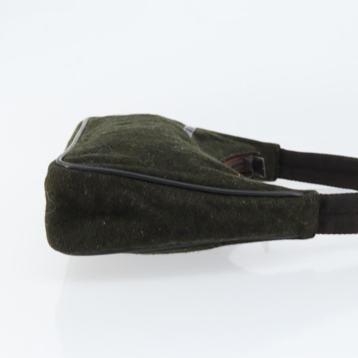 PRADA Sports Accessory Pouch Wool Khaki Auth am9470