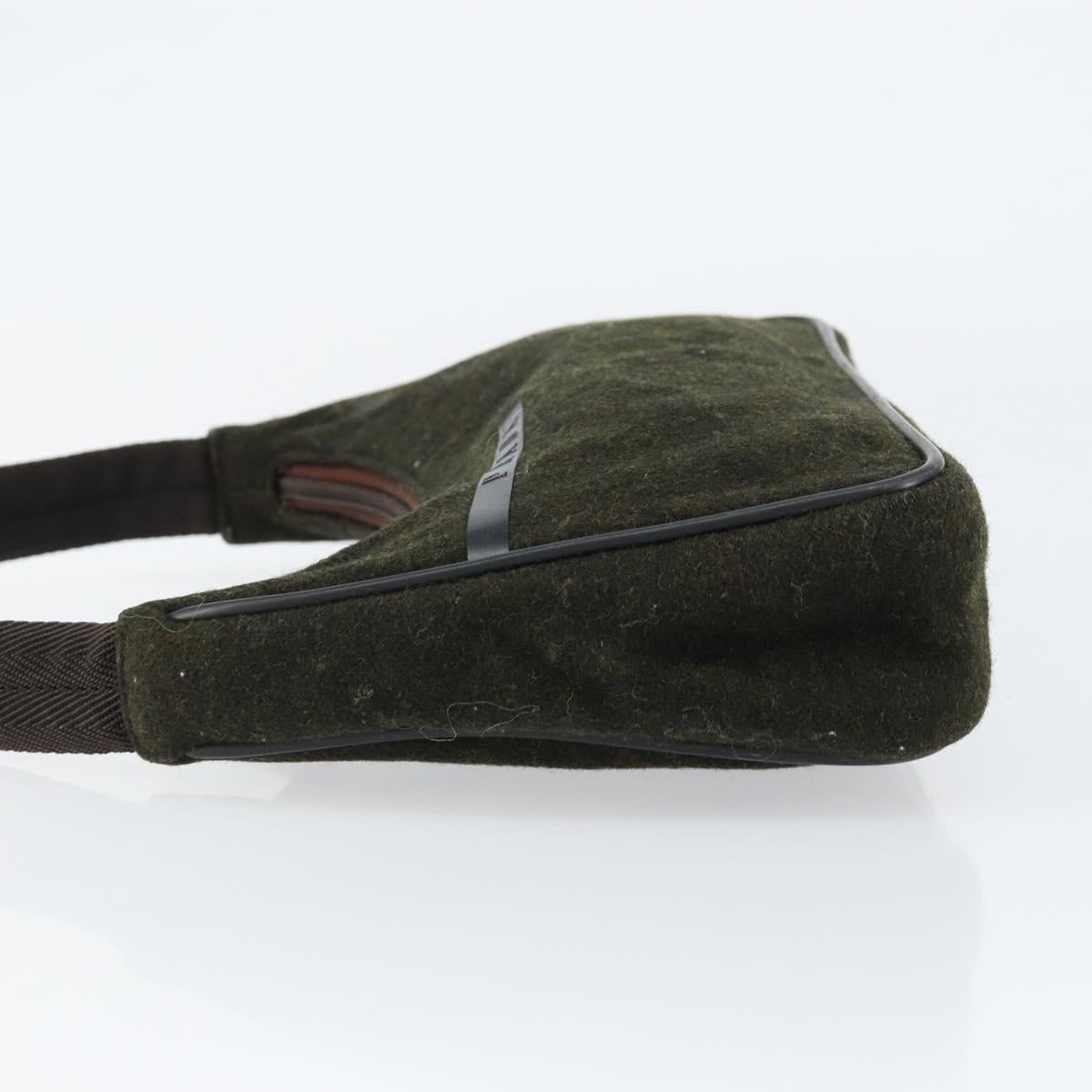 PRADA Sports Accessory Pouch Wool Khaki Auth am9470