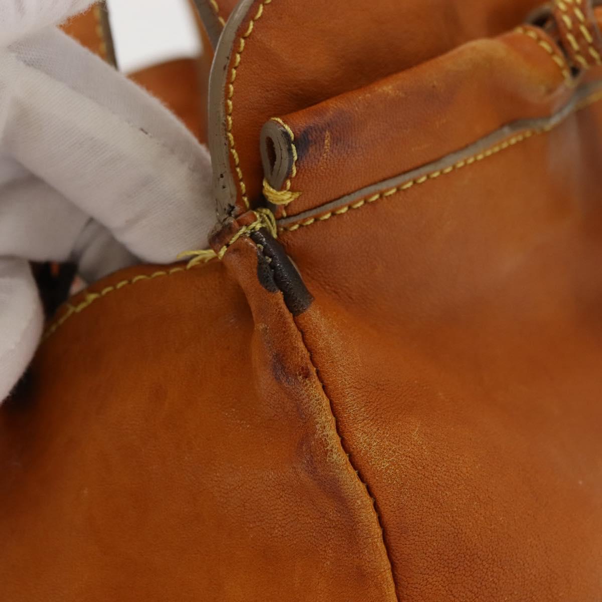 Chloe Saskia Hand Bag Leather 2way Brown Gold Auth am9472