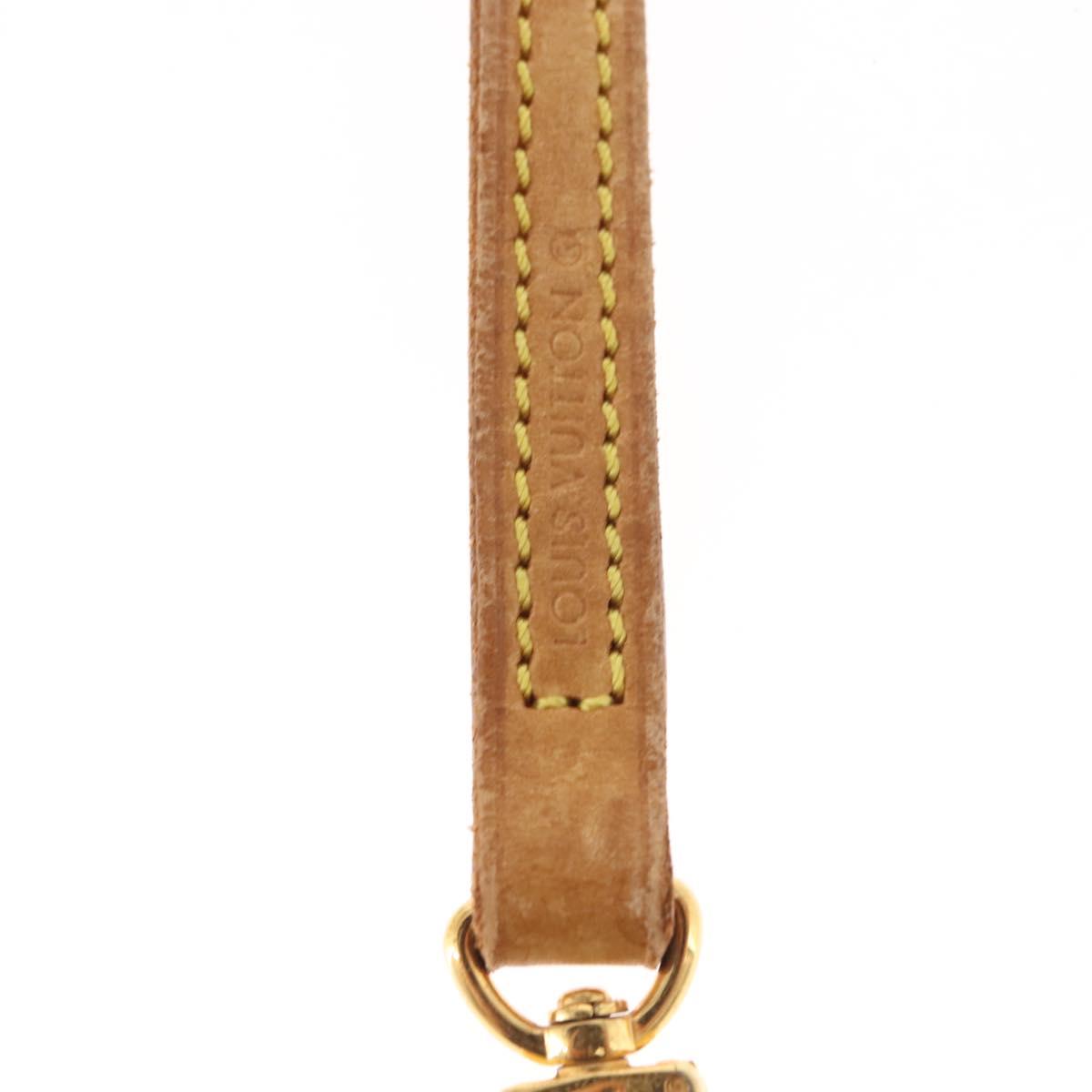 LOUIS VUITTON Shoulder Strap Leather 49.2"" Beige LV Auth am9478