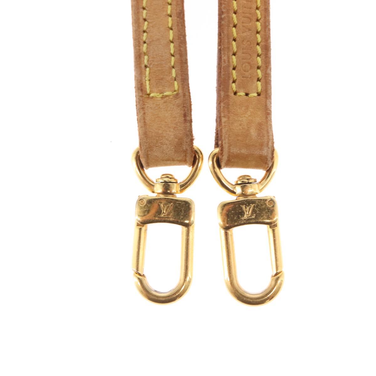 LOUIS VUITTON Shoulder Strap Leather 49.2"" Beige LV Auth am9478