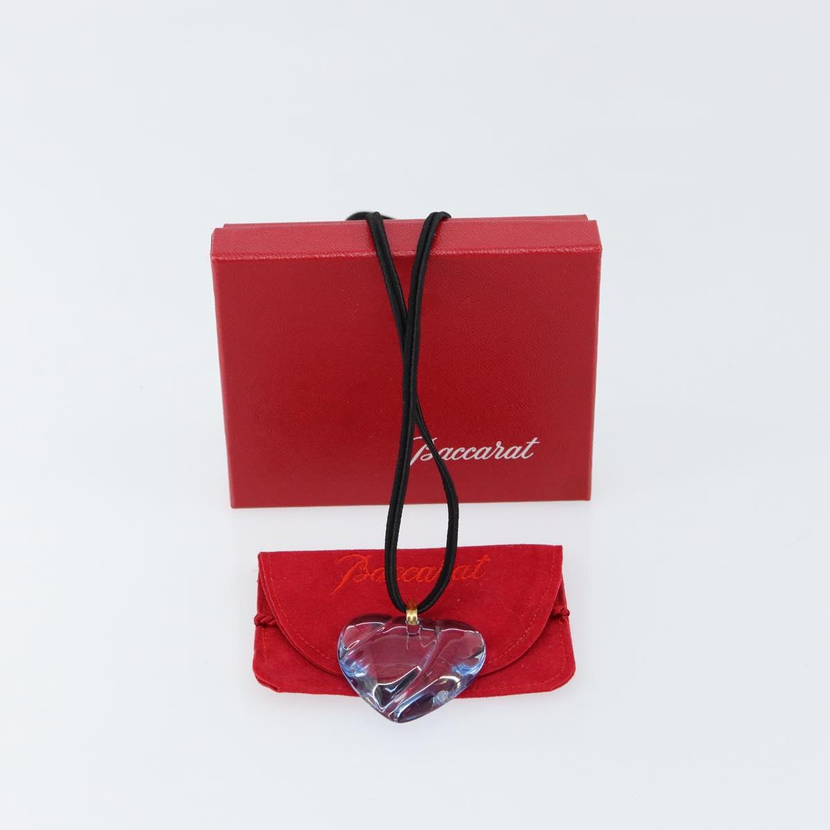 Baccarat Necklace Crystal Glass Light Blue Auth am9481