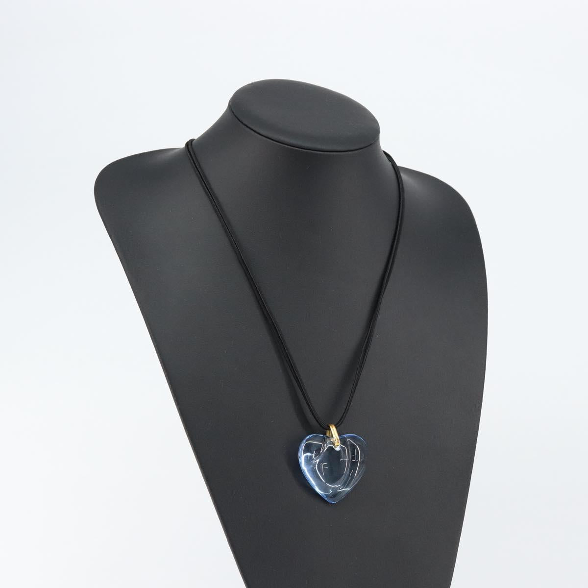 Baccarat Necklace Crystal Glass Light Blue Auth am9481