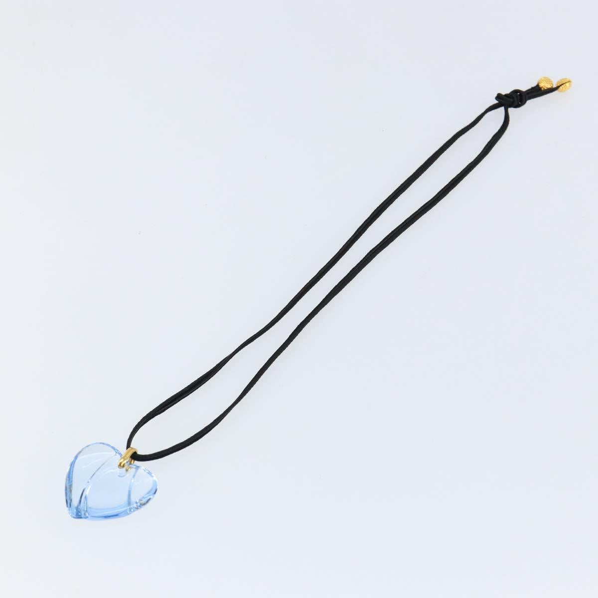 Baccarat Necklace Crystal Glass Light Blue Auth am9481