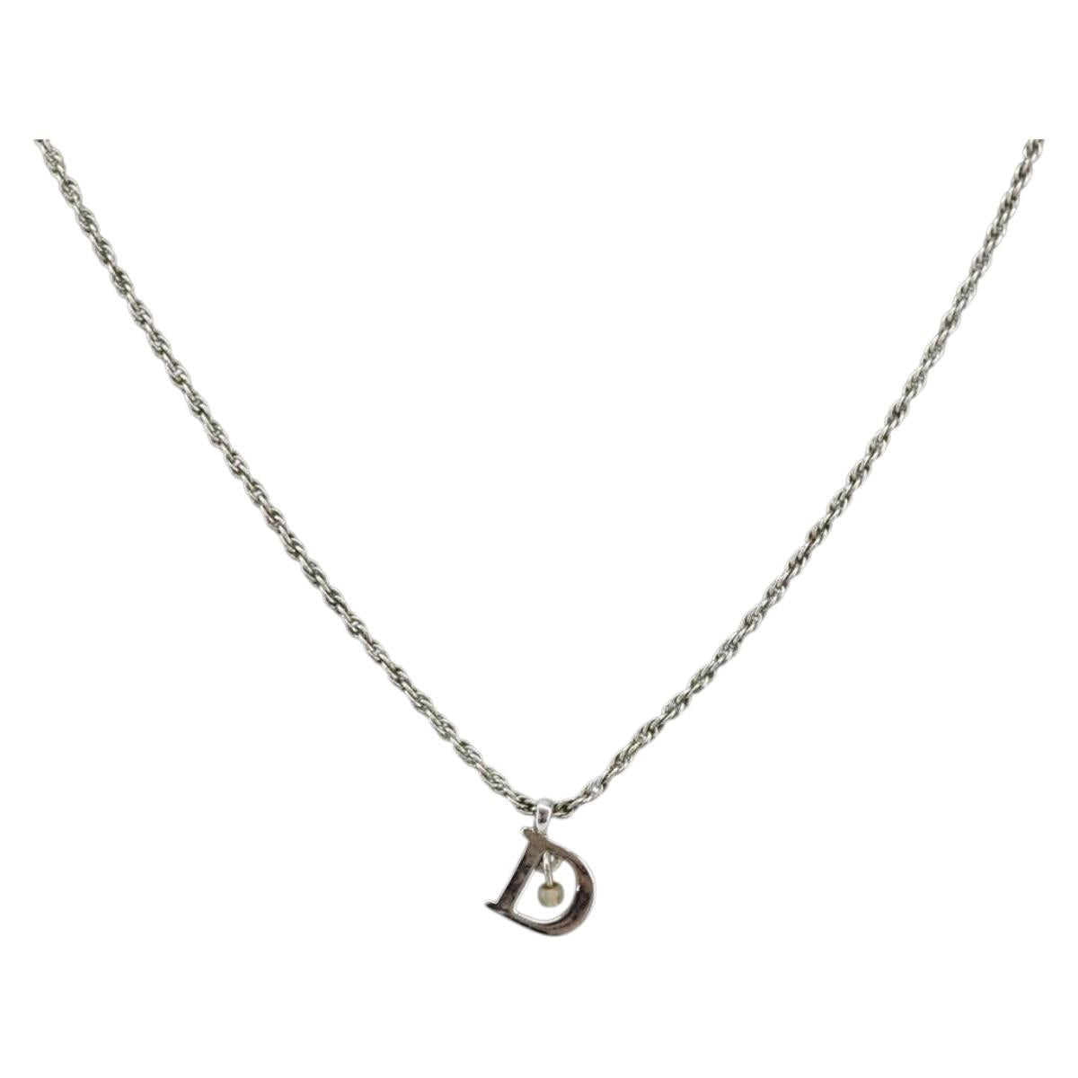Christian Dior Necklace metal Silver Auth am9482