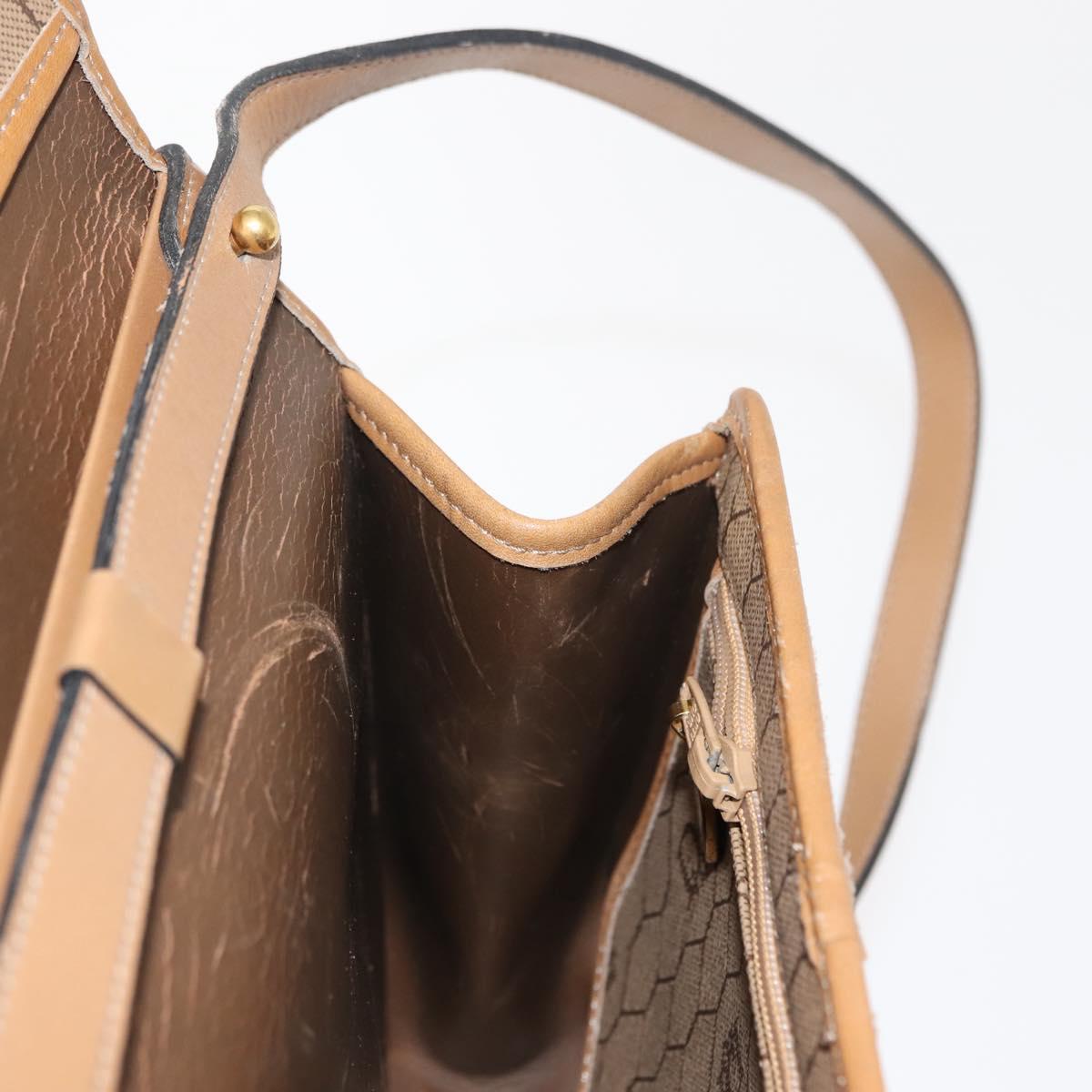 Christian Dior Honeycomb Canvas Hand Bag PVC Leather 2way Beige Gold Auth am9485