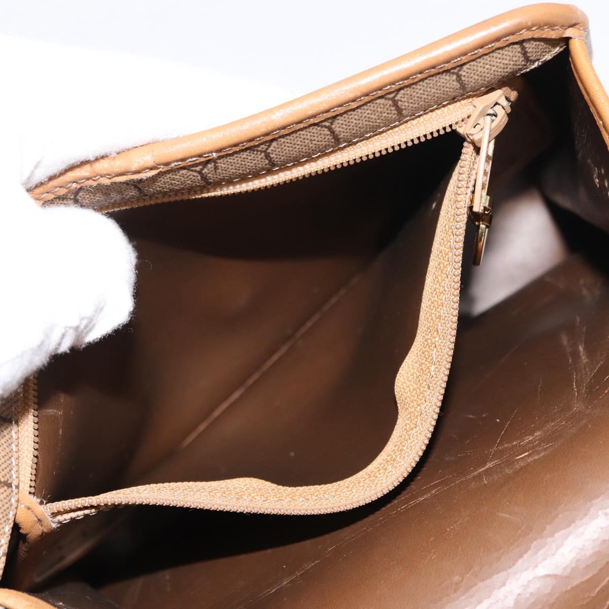 Christian Dior Honeycomb Canvas Hand Bag PVC Leather 2way Beige Gold Auth am9485