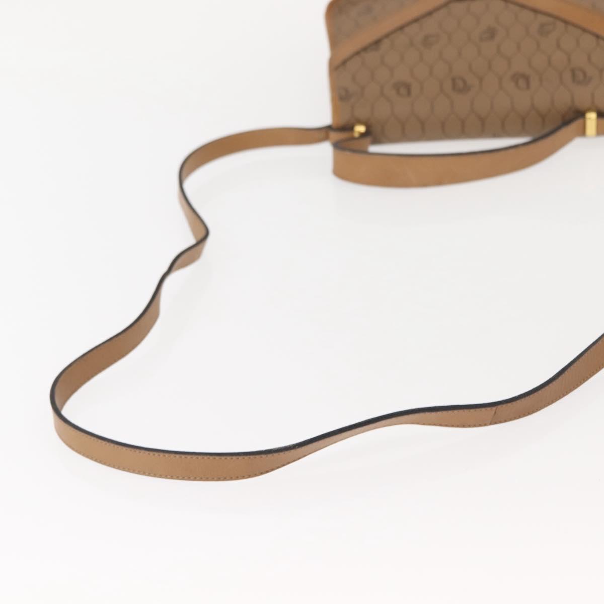 Christian Dior Honeycomb Canvas Hand Bag PVC Leather 2way Beige Gold Auth am9485