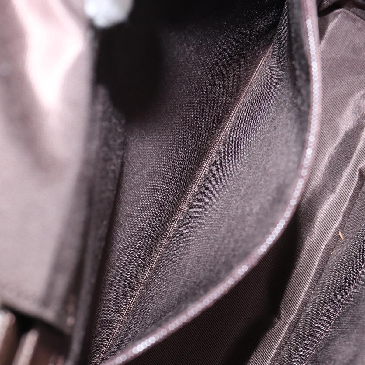 BURBERRY Nova Check Shoulder Bag Canvas Leather Beige Silver Auth am9486V