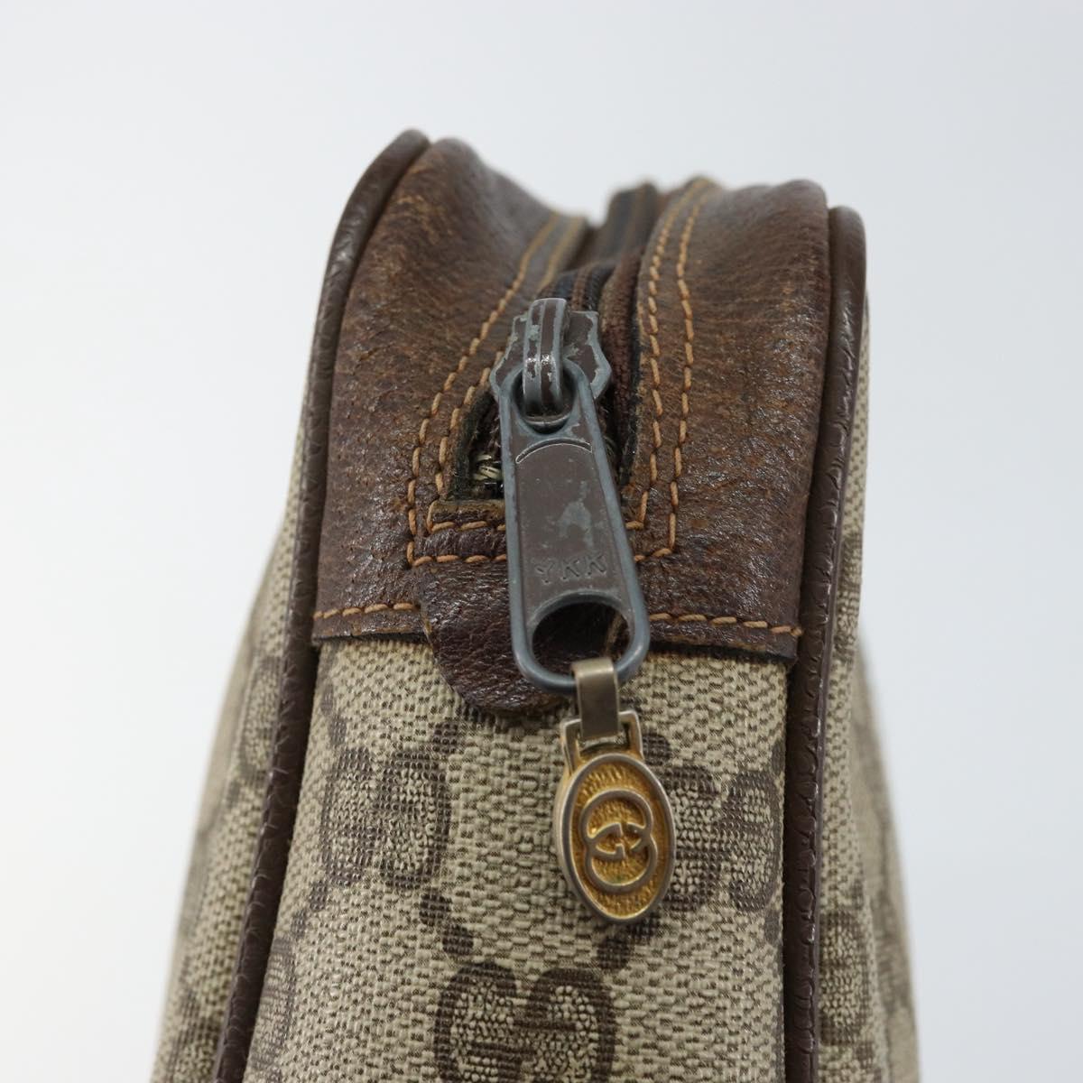 GUCCI GG Supreme Web Sherry Line Clutch Bag PVC Beige 63 014 3553 Auth am9488