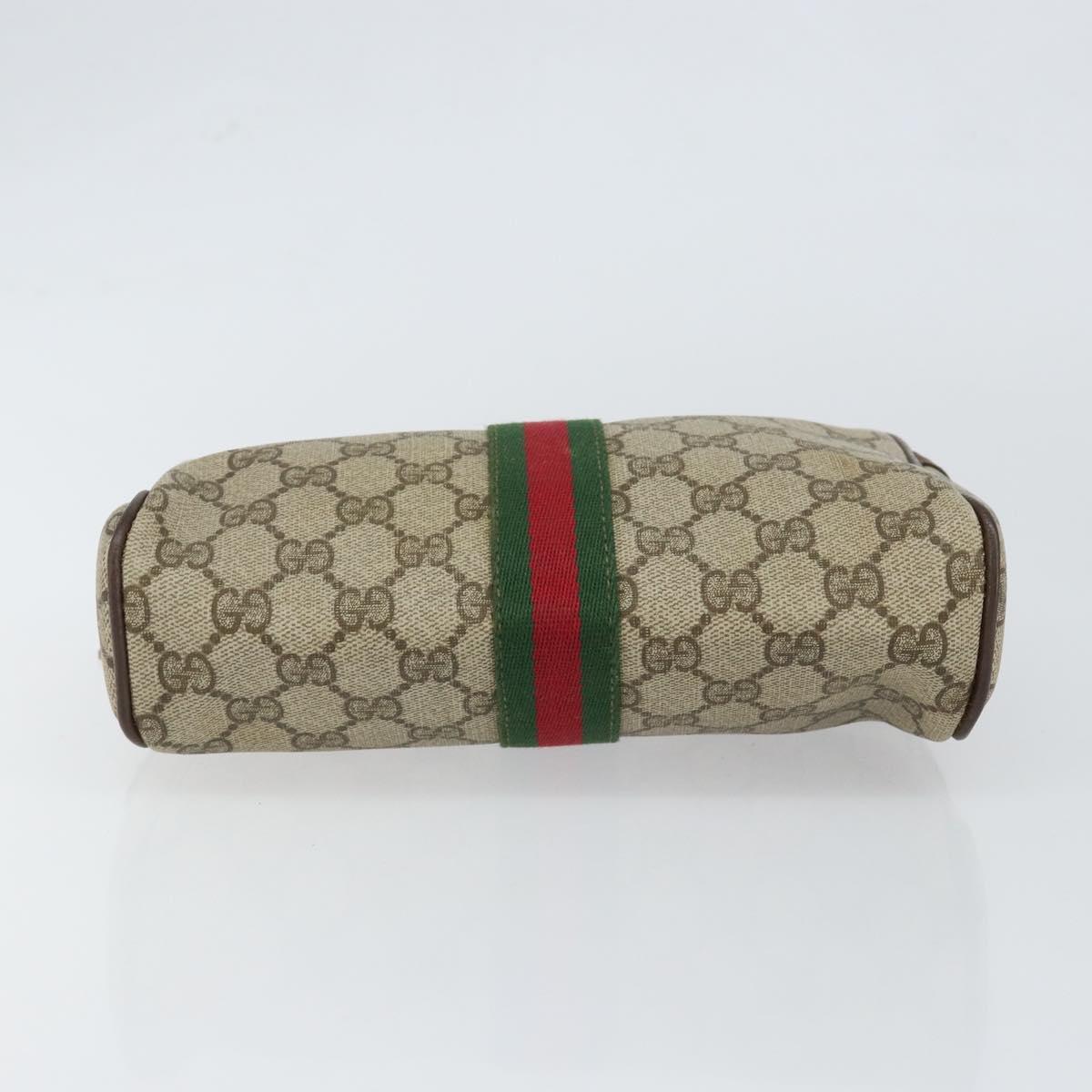 GUCCI GG Supreme Web Sherry Line Clutch Bag PVC Beige 63 014 3553 Auth am9488