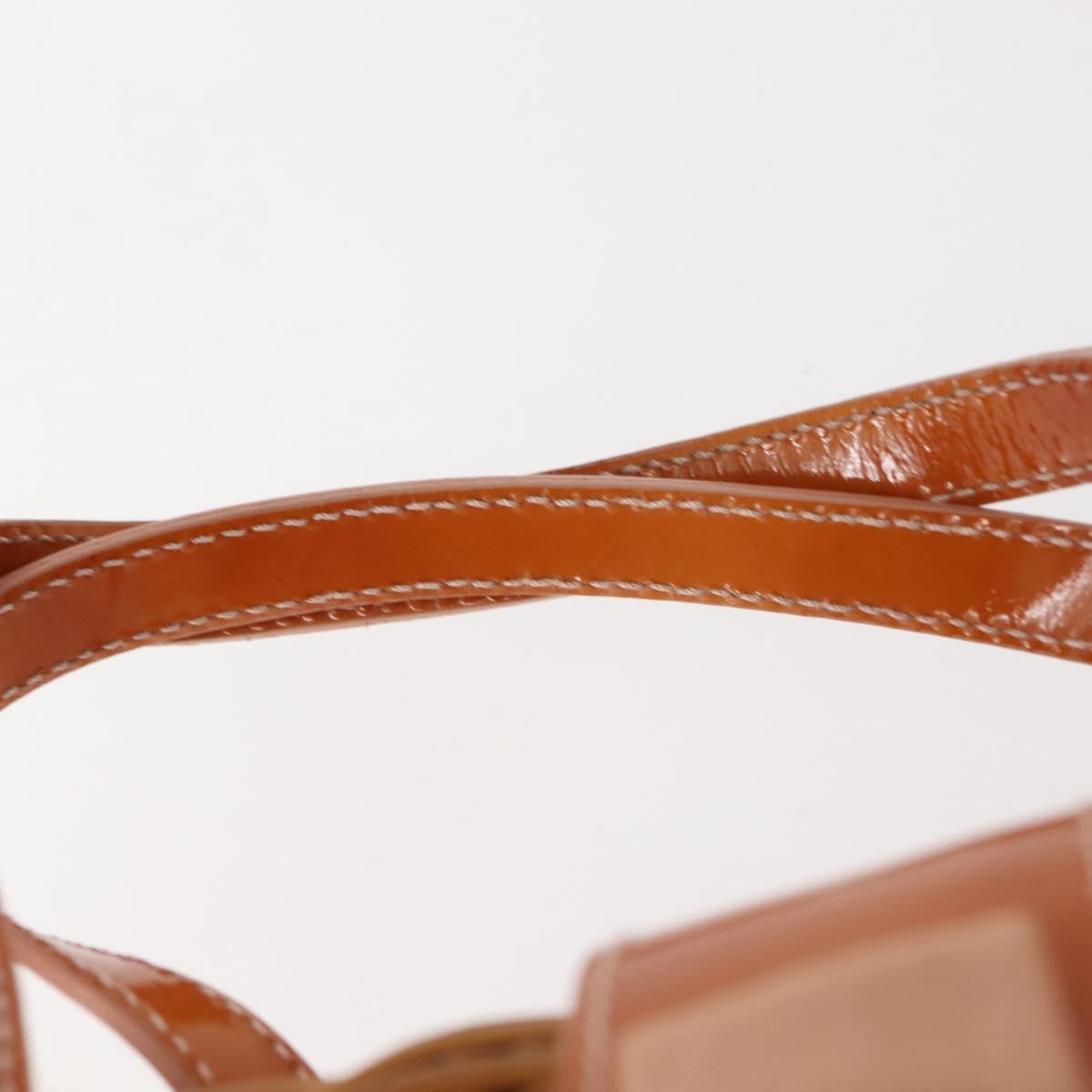 Salvatore Ferragamo Vala Hand Bag Rattan Leather Brown Silver Auth am9489