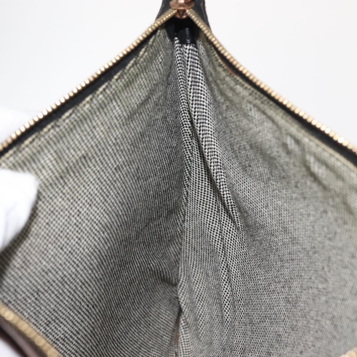 MCM Logogram Vicetos Clutch Bag PVC Leather Brown Auth am9490