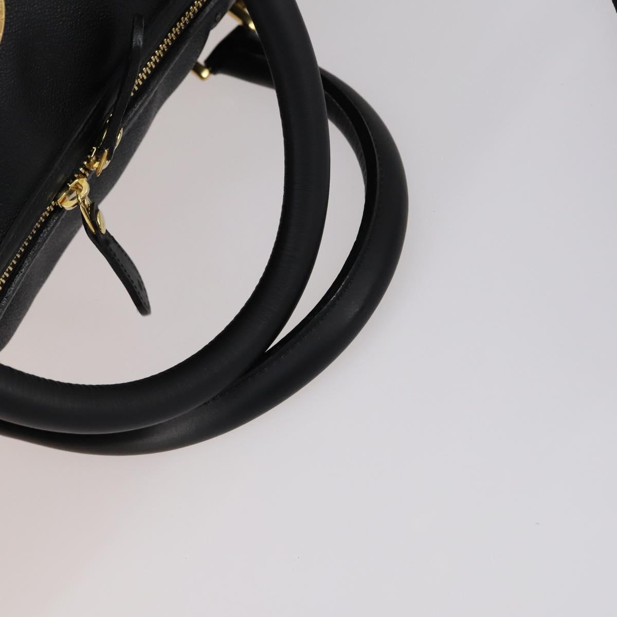 VERSACE Boston Bag Leather 2way Black Gold Auth am9495