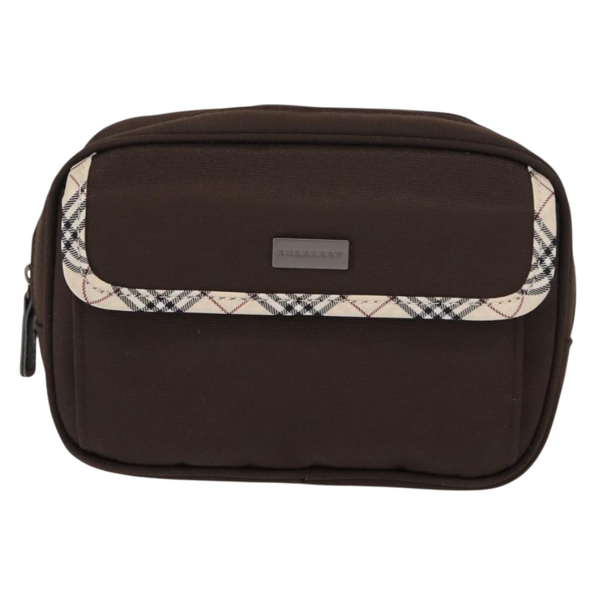 BURBERRY Nova Check Handkerchief Pouch Canvas 2 Set Brown Beige Auth am9497