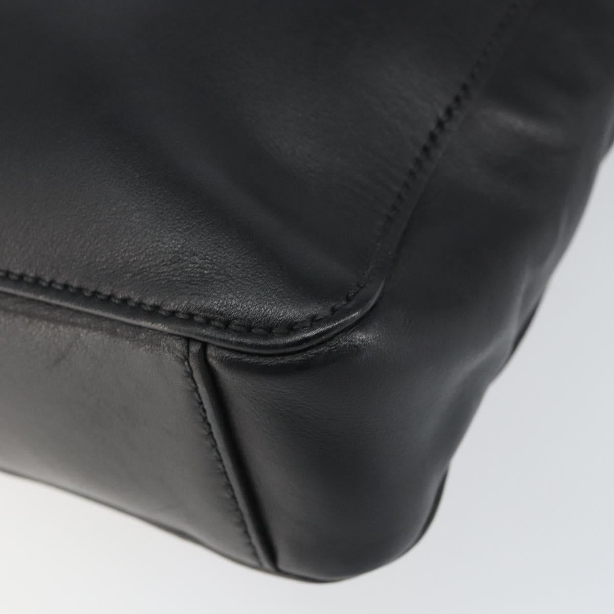 PRADA Shoulder Bag Leather Black Auth am9498V