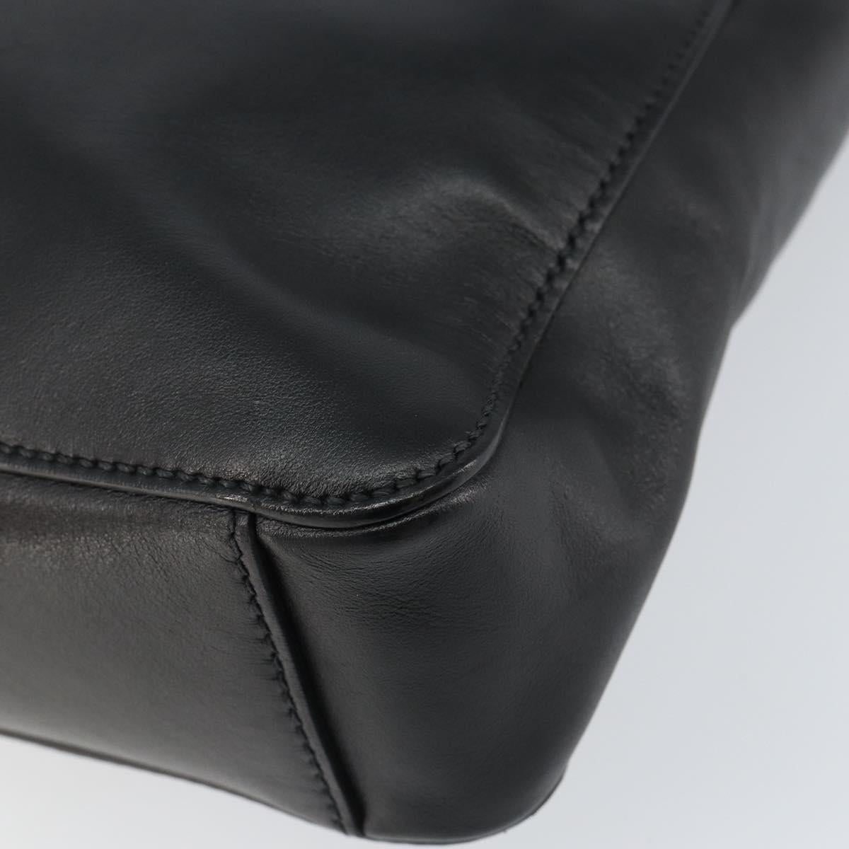 PRADA Shoulder Bag Leather Black Auth am9498V