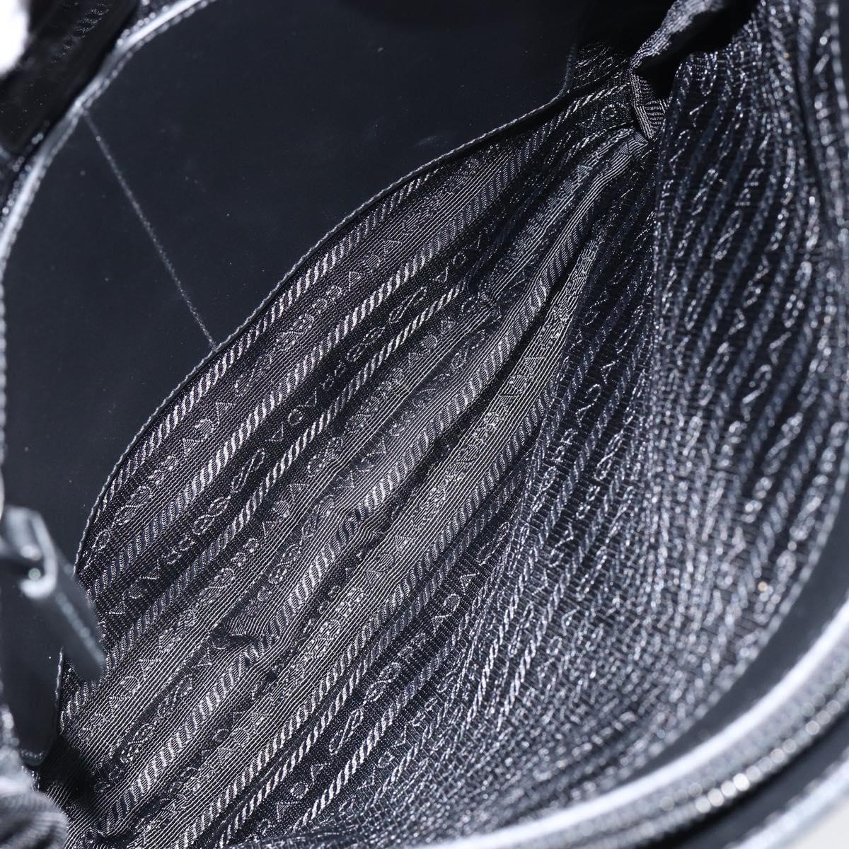 PRADA Shoulder Bag Leather Black Auth am9498V