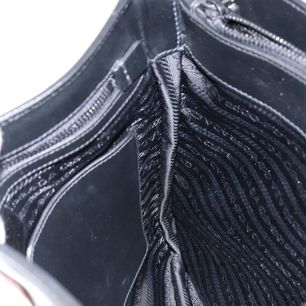 PRADA Shoulder Bag Leather Black Auth am9498V