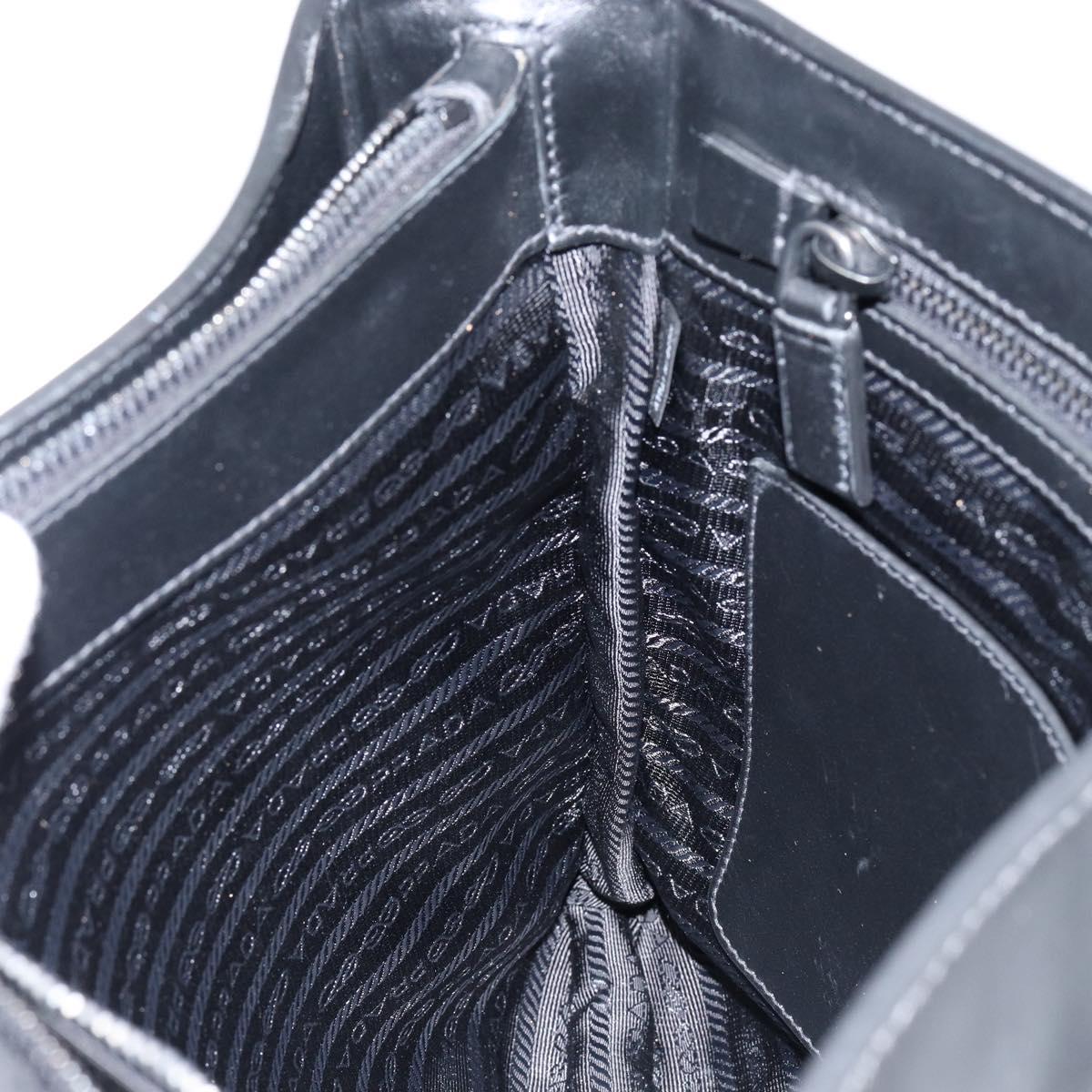 PRADA Shoulder Bag Leather Black Auth am9498V