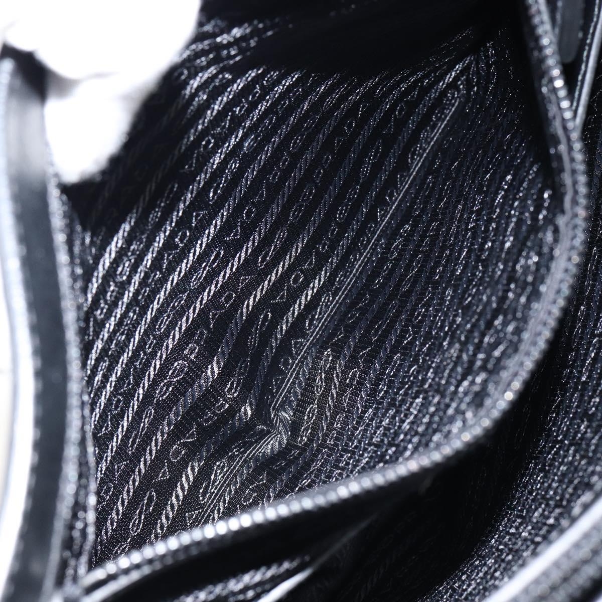 PRADA Shoulder Bag Leather Black Auth am9498V