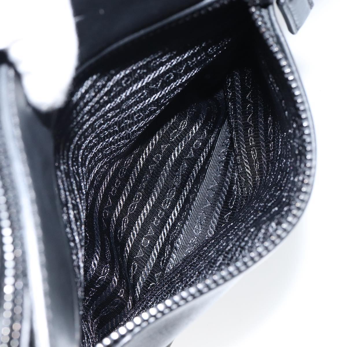 PRADA Shoulder Bag Leather Black Auth am9498V