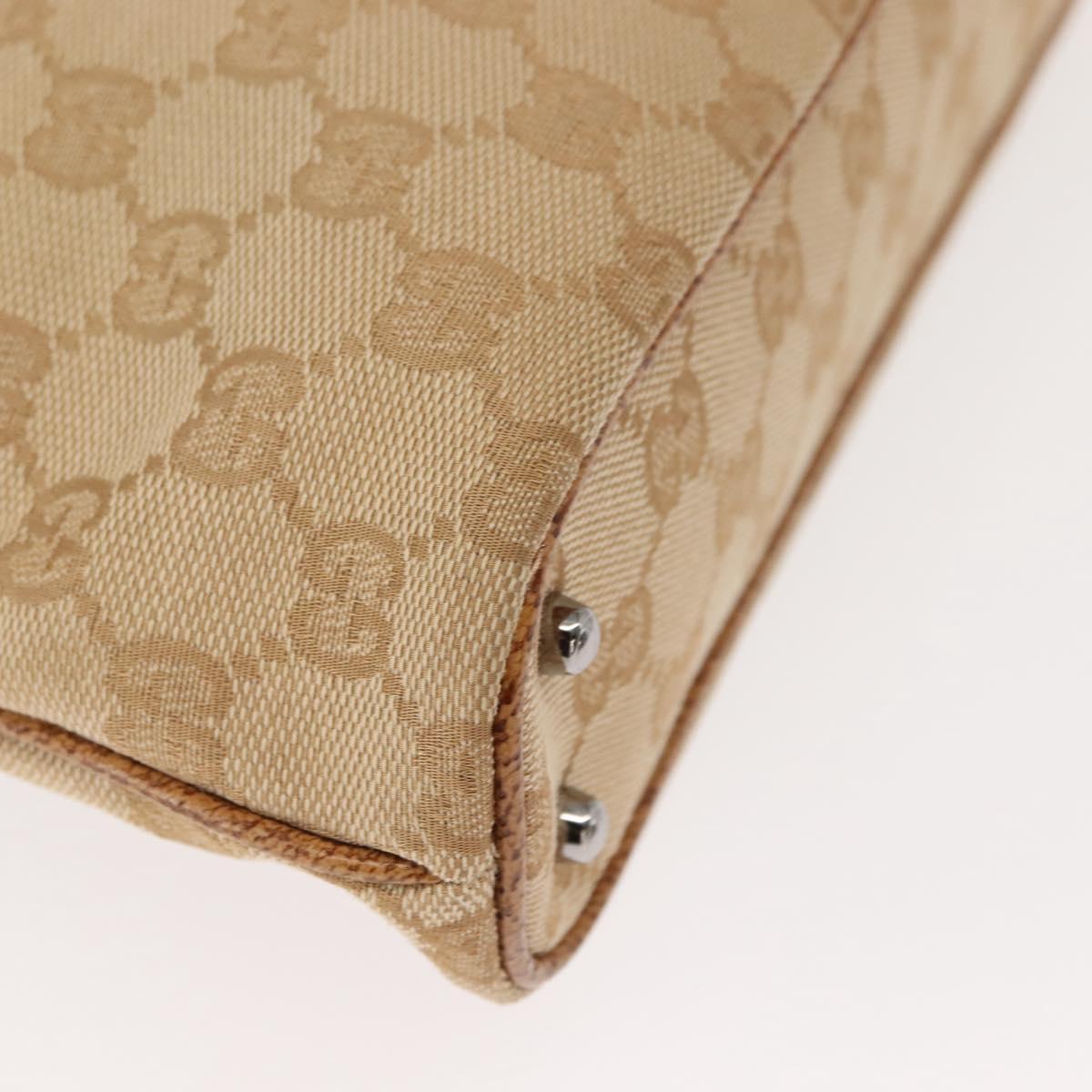 GUCCI GG Canvas Tote Bag Beige Brown 113015 Auth am9499V